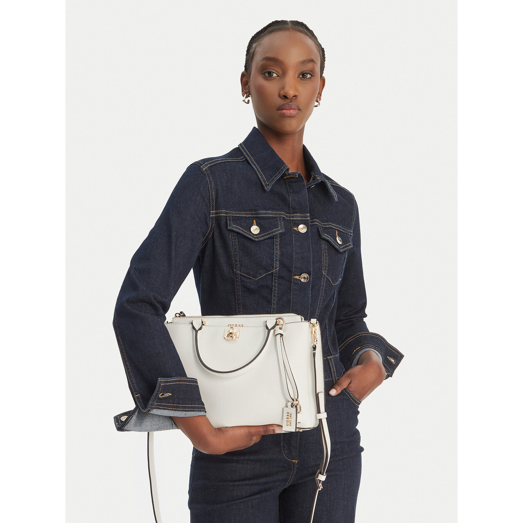 Τσάντα Guess Bianca HWBG99 07060 Λευκό