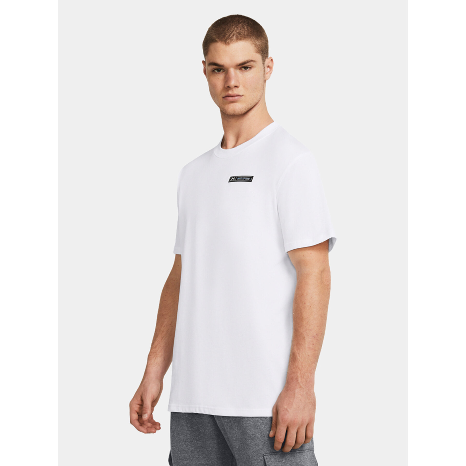Under Armour T-Shirt Ua Hw Armour Label Ss 1382831-100 Λευκό Loose Fit