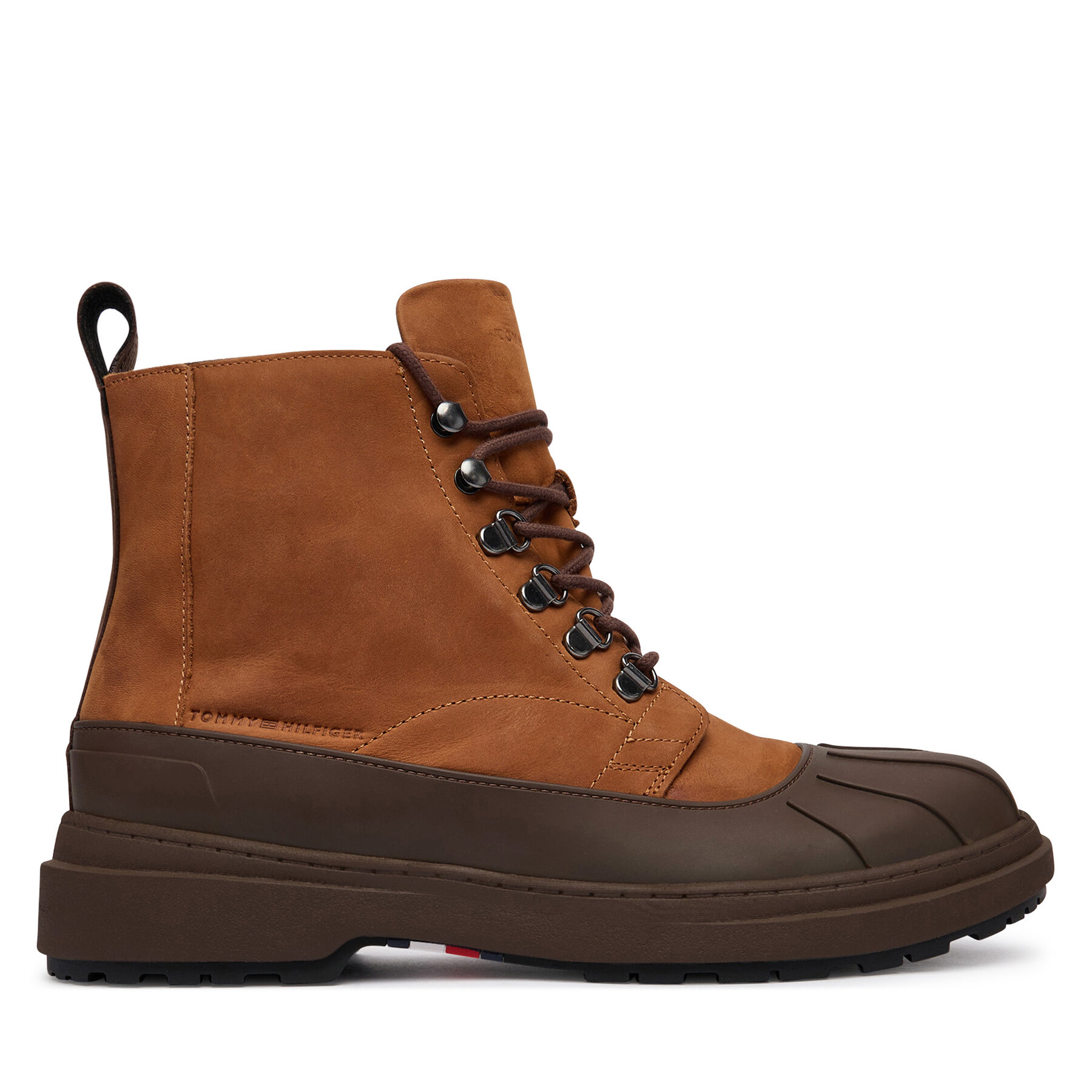 Gležnjače Tommy Hilfiger Outdoor Rubber Lth Boot Wpm FM0FM05957 Smeđa