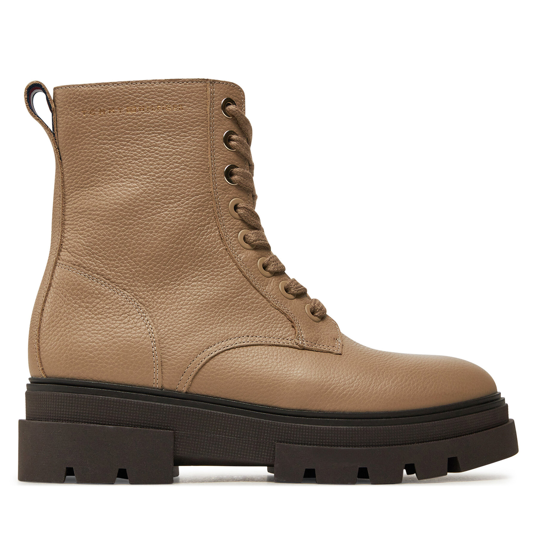 Bakancs Tommy Hilfiger Bicolor Leather Lace-Up FW0FW08160 Bézs