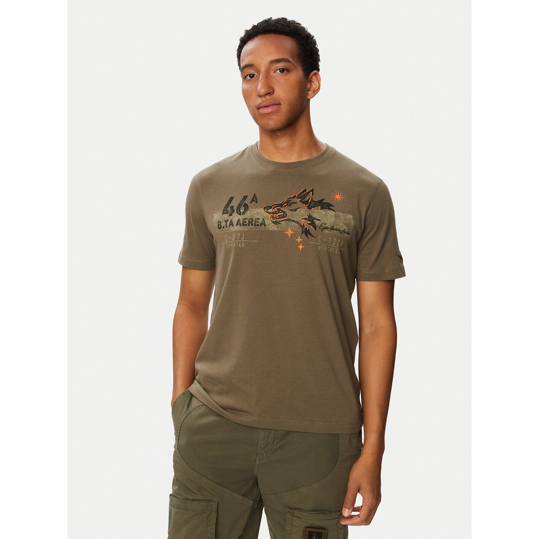 Aeronautica Militare T-Shirt 262TS2579UJ00750 Khakifarben Regular Fit