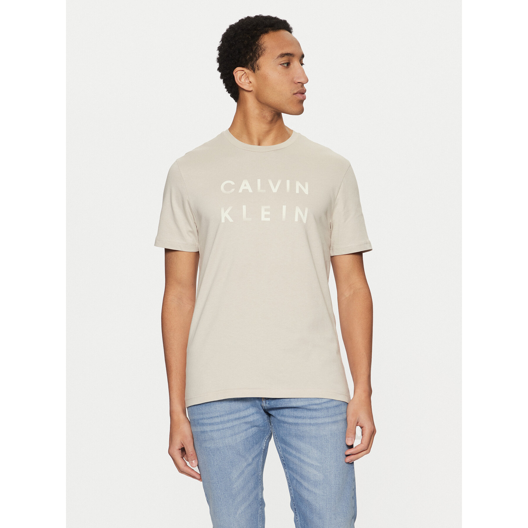 Calvin Klein T-Shirt K10K114156 Μπεζ Regular Fit