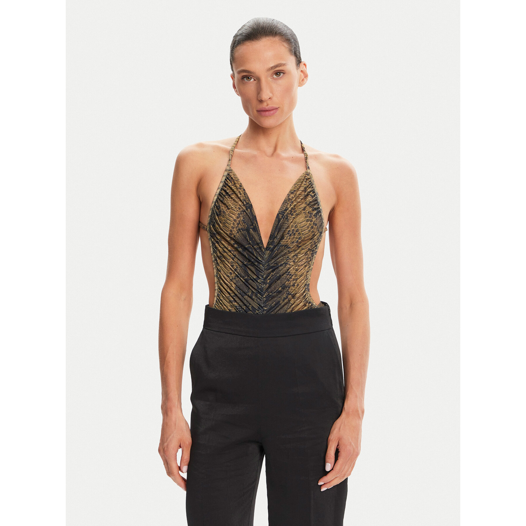 NORMA KAMALI Body Mio KK424XPL165302 Braun Slim Fit
