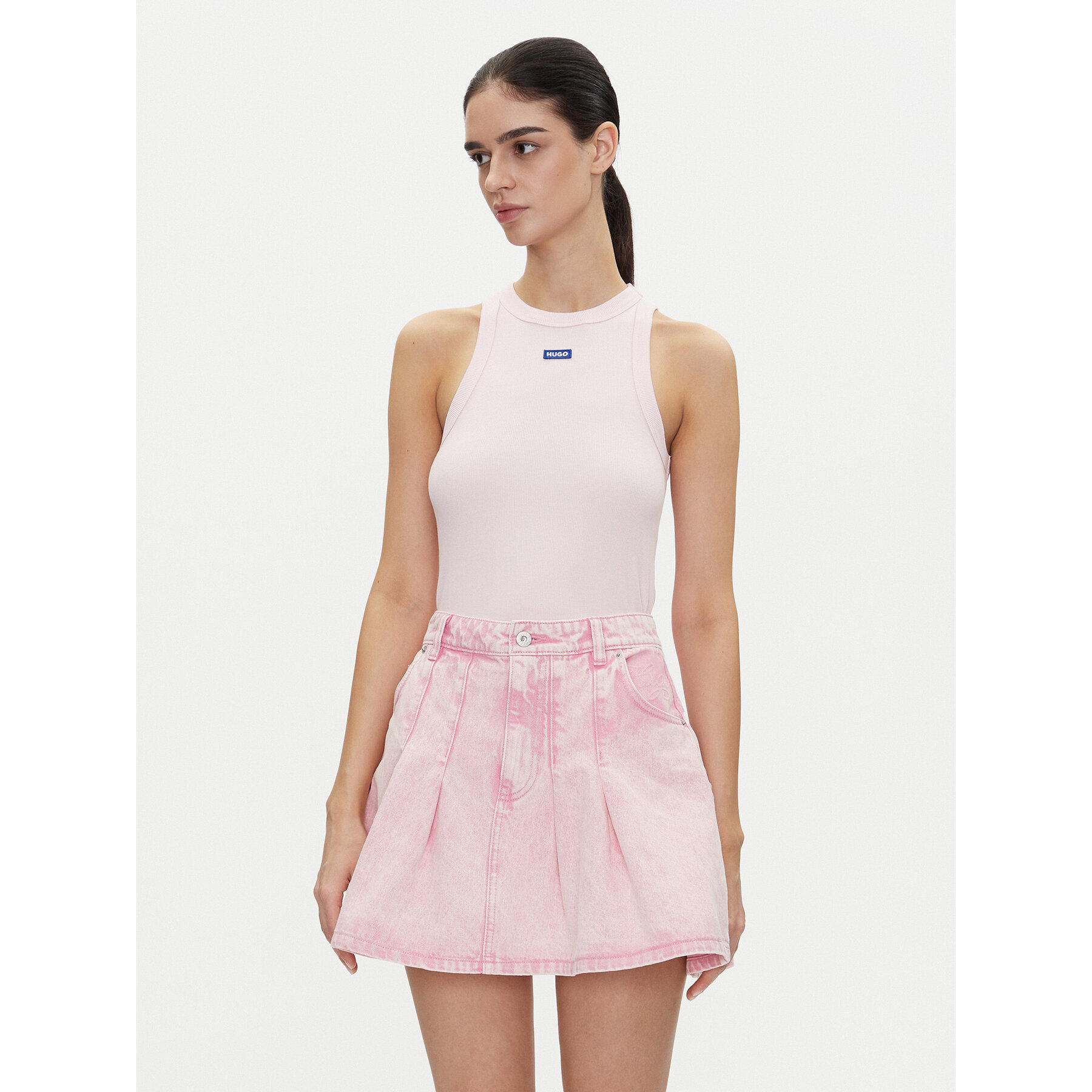 HUGO Top Easy Tank_B 50508857 Svetlo rožnata Slim Fit