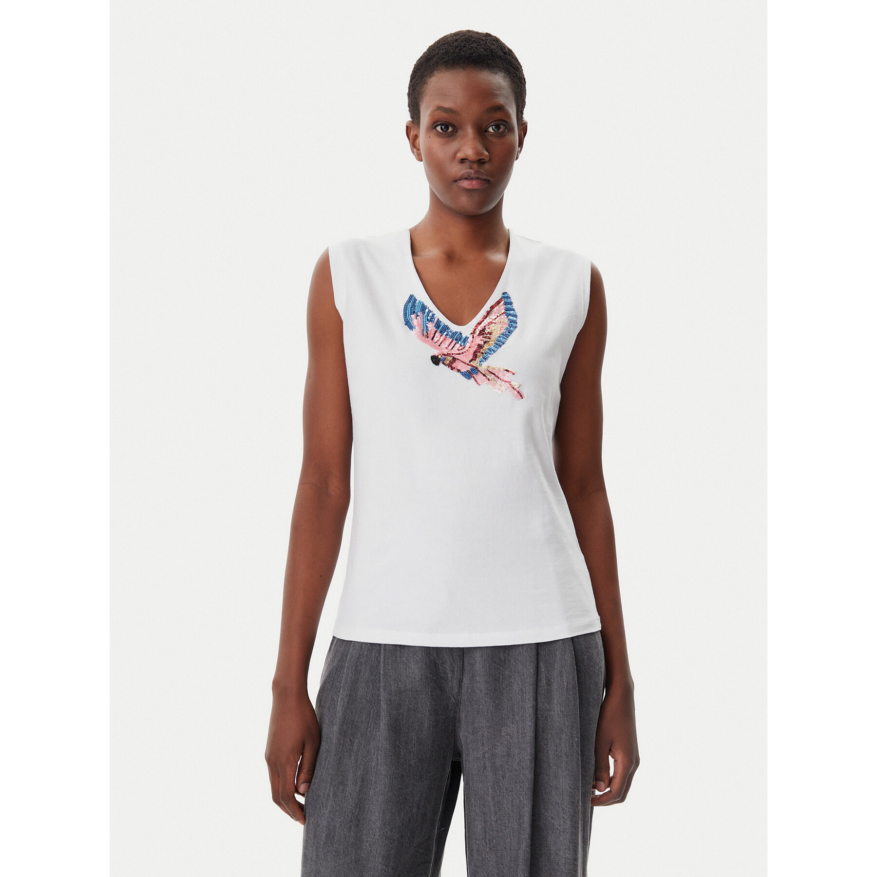 Lola Casademunt by Maite Top MS2515019 Bianco Regular Fit