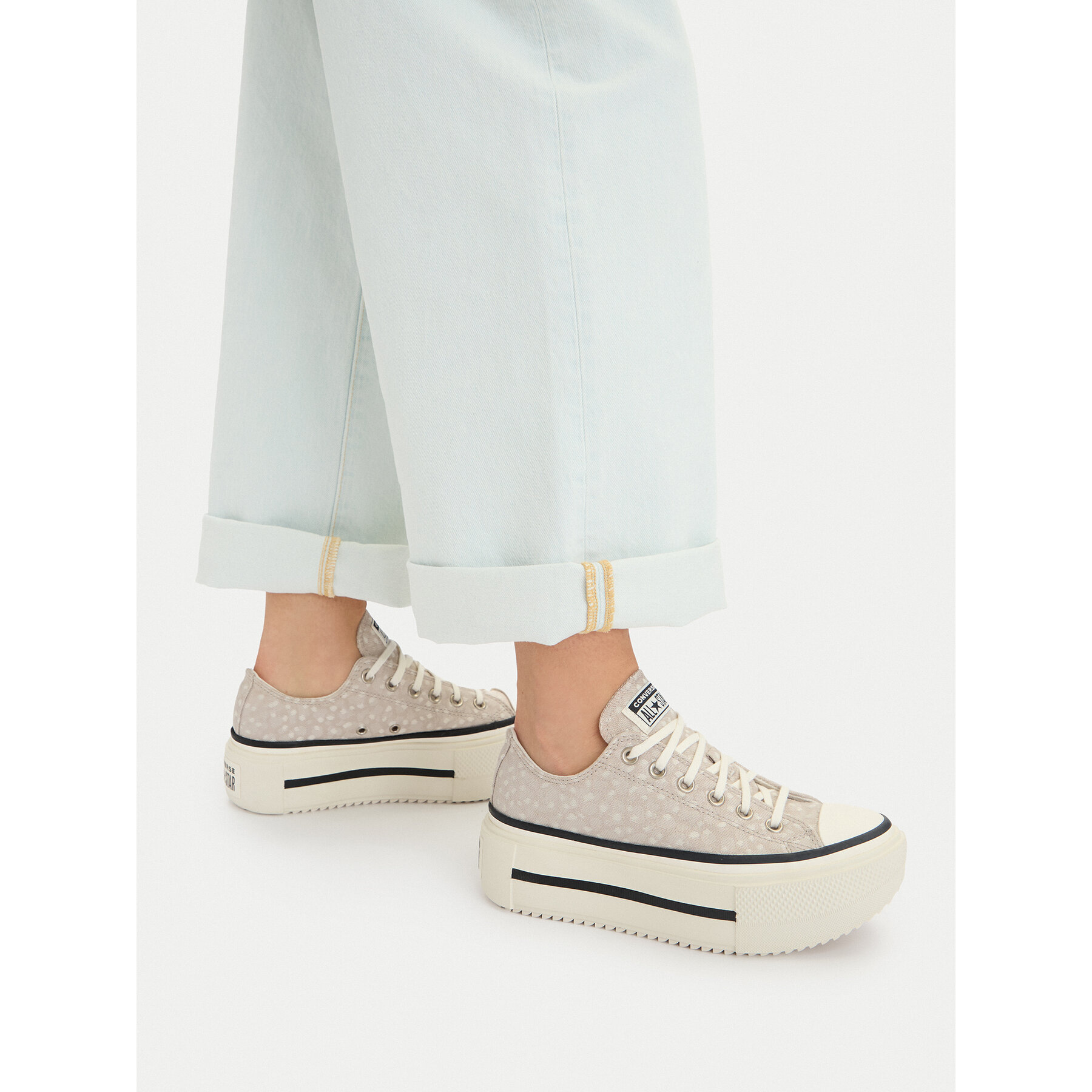 Teniși Converse Chuck Taylor All Star Lift Double Stack Platform Deer A17884C Bej