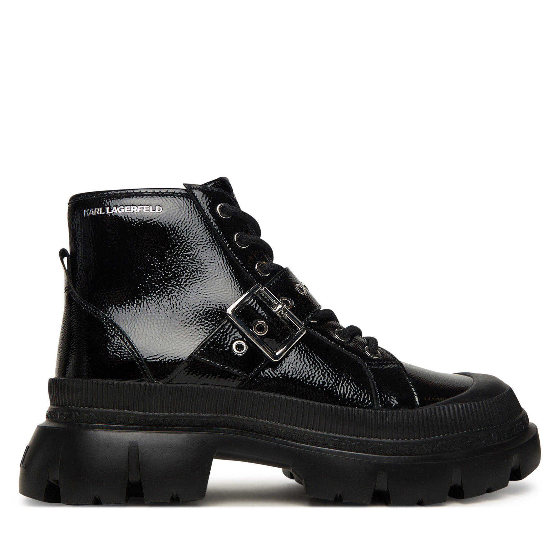 Šnurovacia obuv KARL LAGERFELD KL43535 Čierna