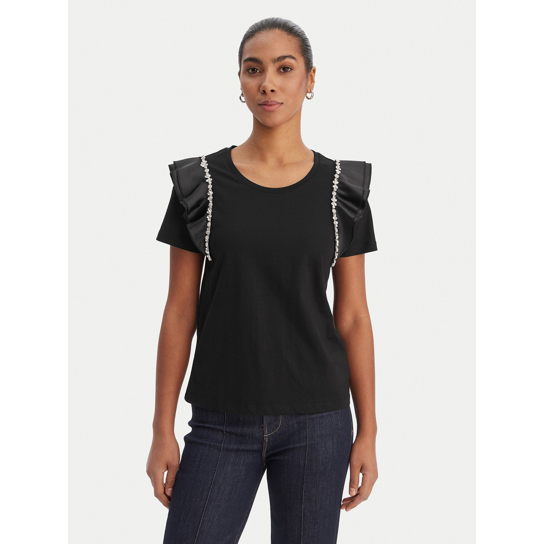 Fracomina Bluse FR26ST3039J40001 Schwarz Regular Fit