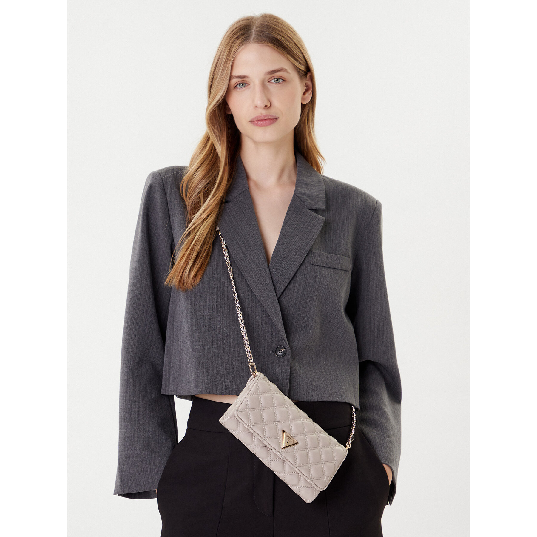 Geantă Guess Giully II Mini HWQG96 73750 Bej