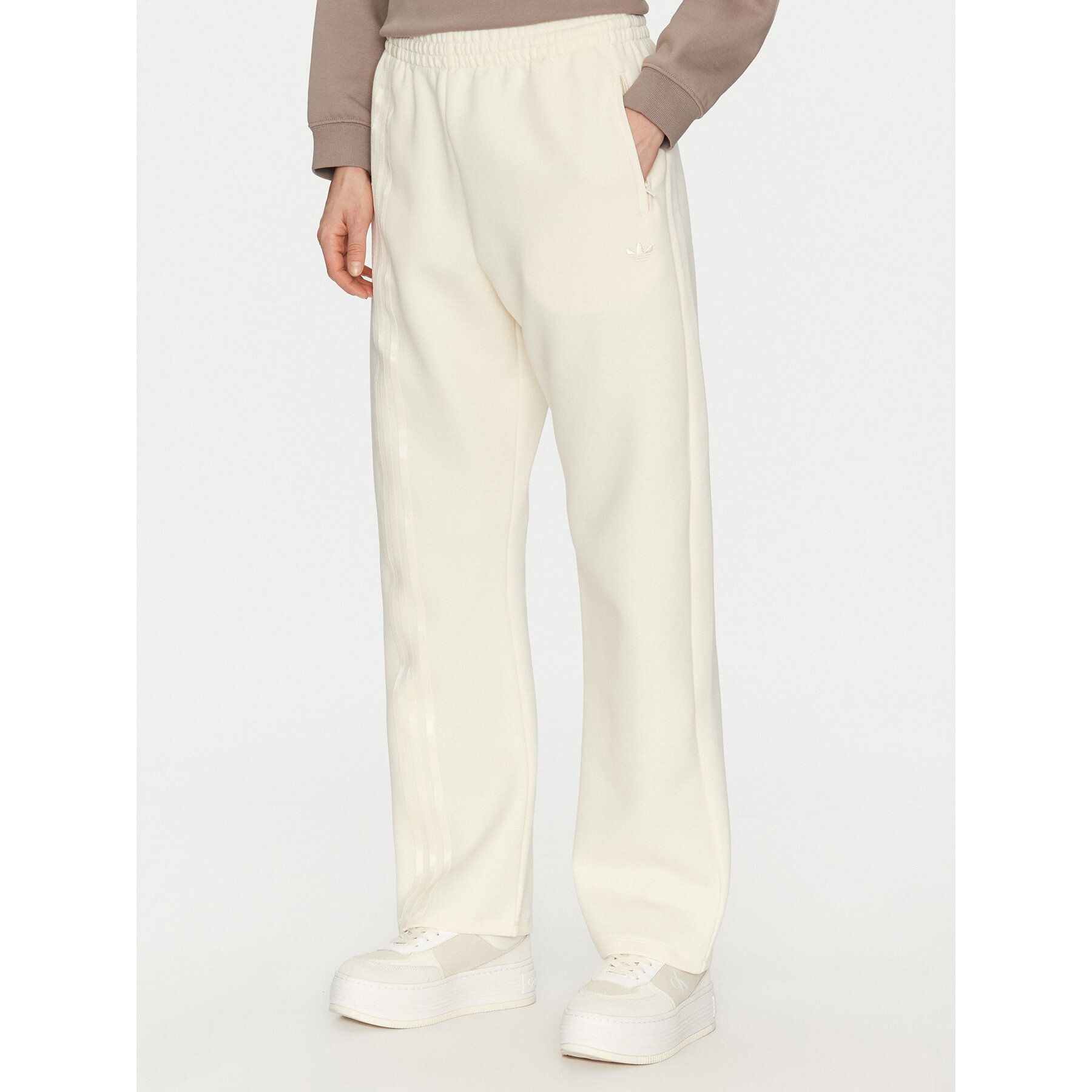 adidas Jogginghose 3-Stripes Sweat JJ0943 Beige Loose Fit