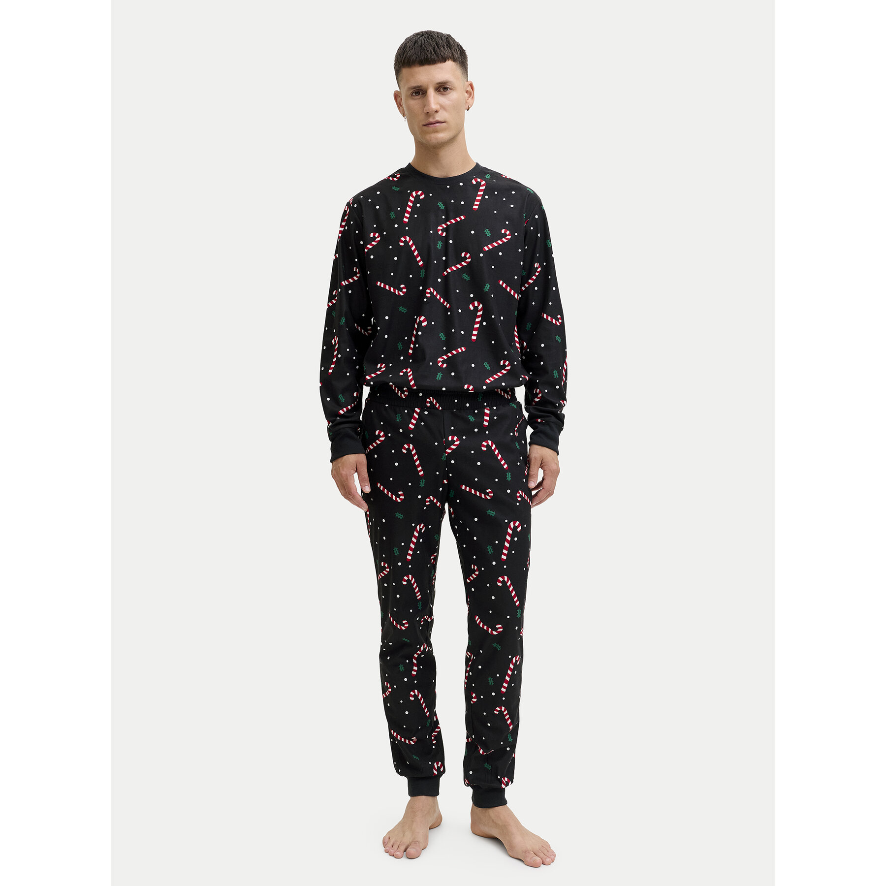 Jack & Jones Pizsama Tristan 12285375 Fekete Loose Fit