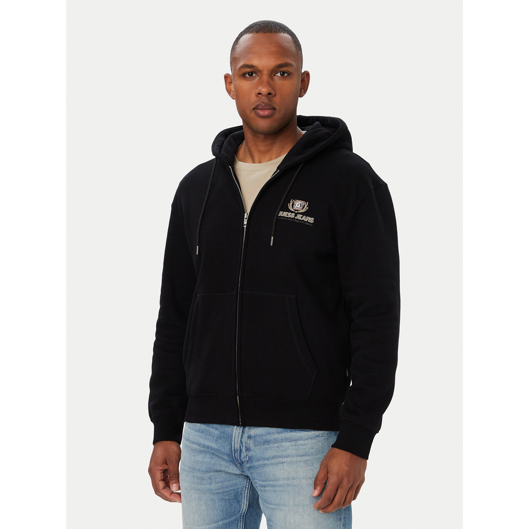 Guess Jeans Sweatshirt M6YQ23 K4213 Schwarz Regular Fit
