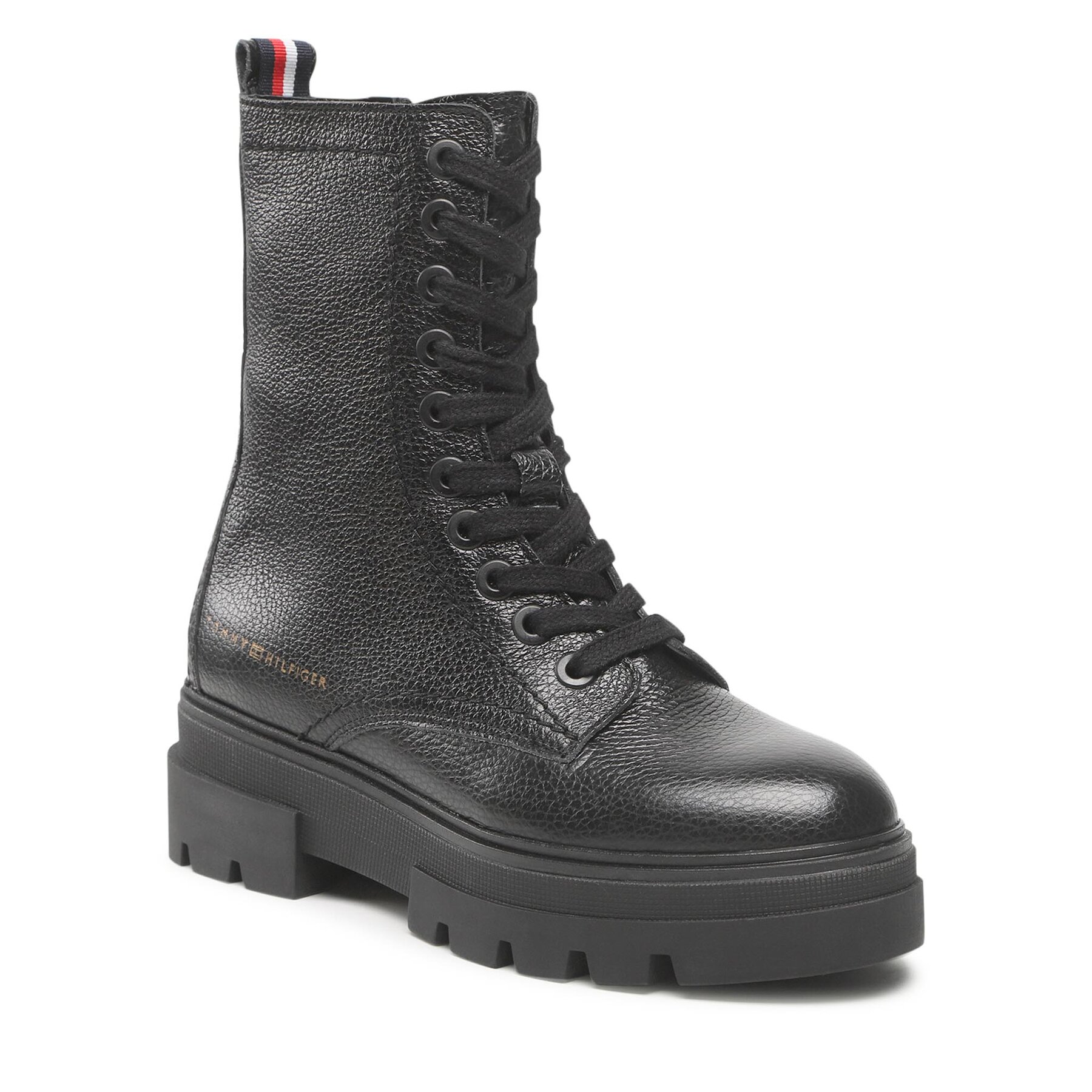 Trappers Tommy Hilfiger Monochromatic Lace Up Boot FW0FW06732 Black BDS epantofi.ro imagine noua