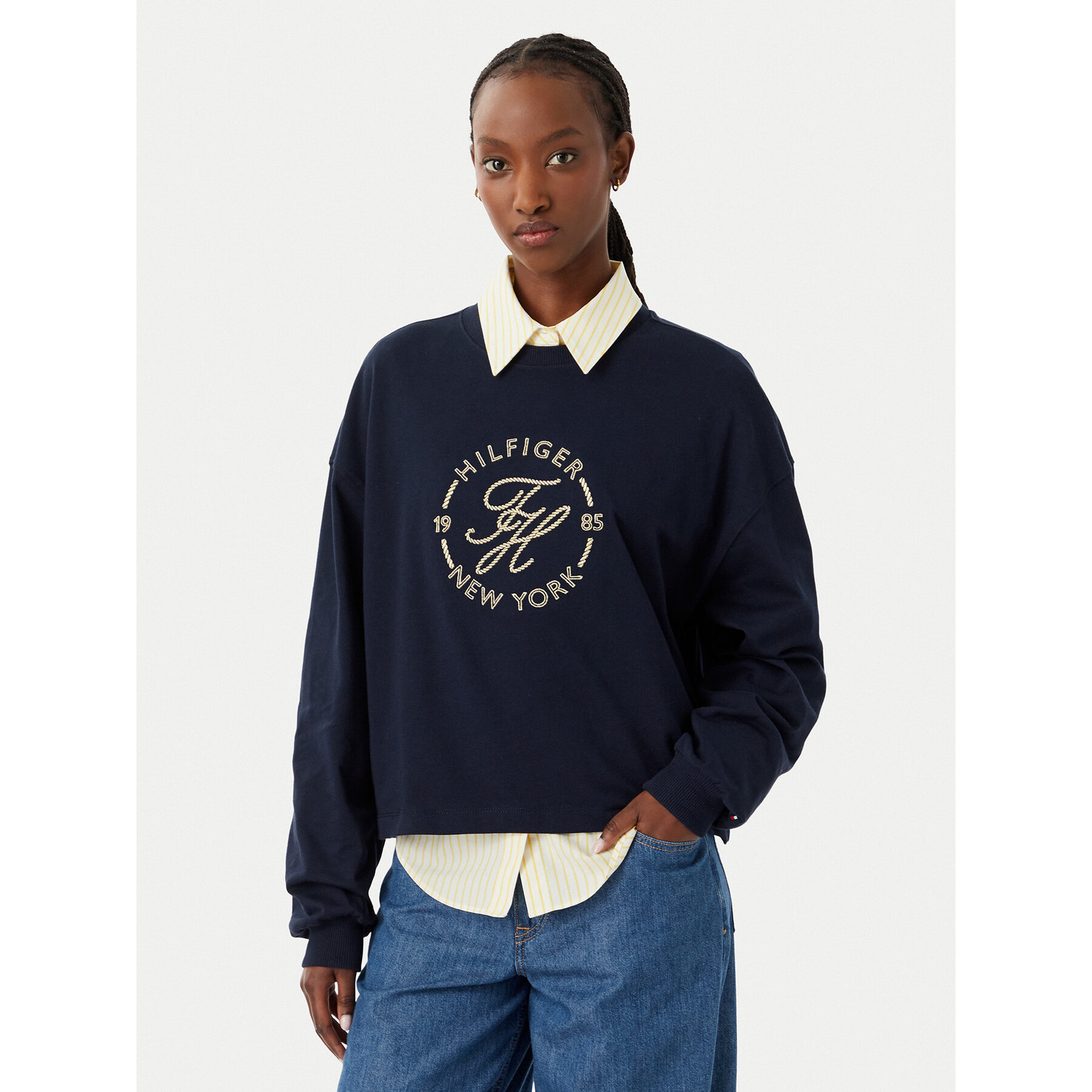 Tommy Hilfiger Sweatshirt WW0WW50969 Dunkelblau Relaxed Fit