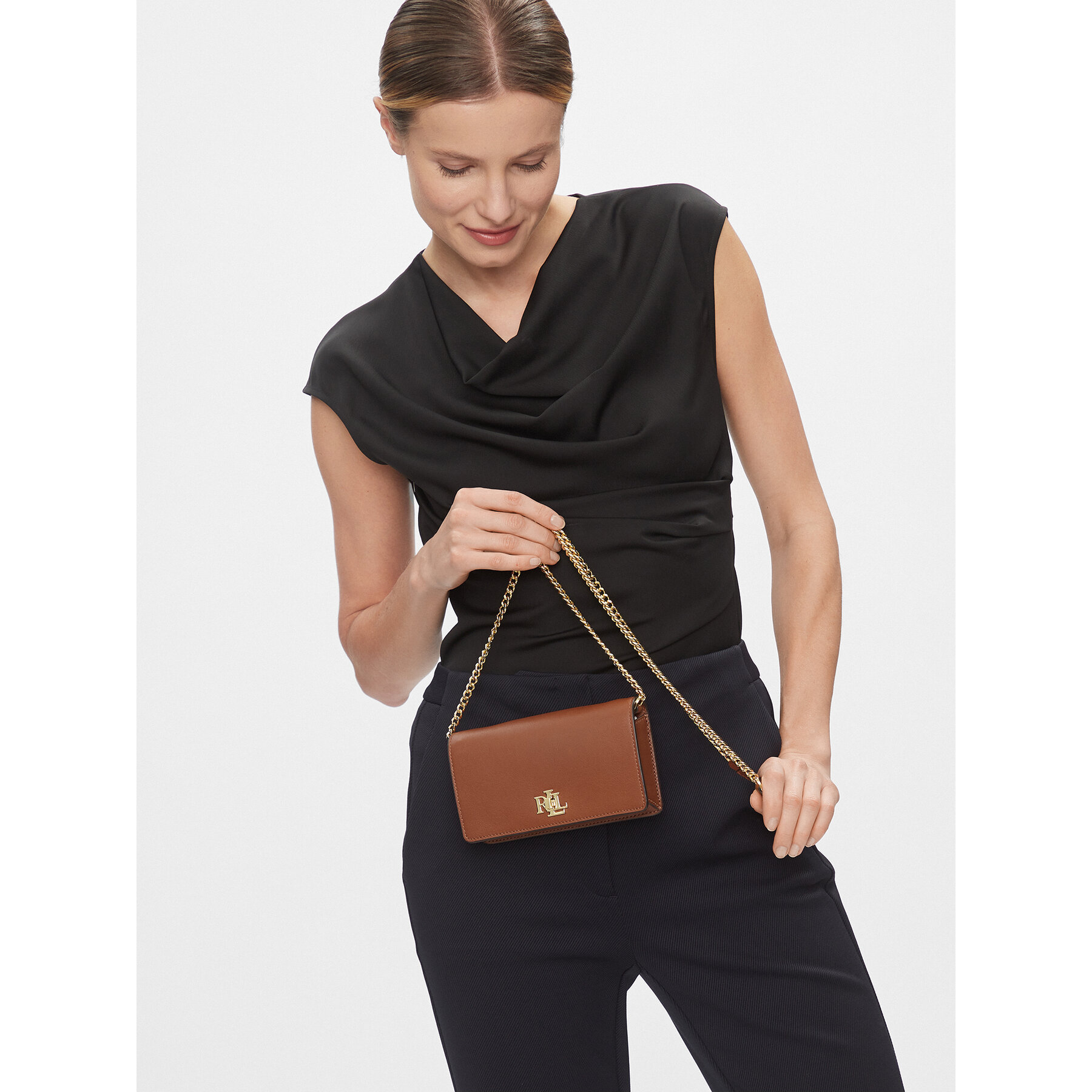 Дамска чанта Lauren Ralph Lauren 432915377002 Кафяв