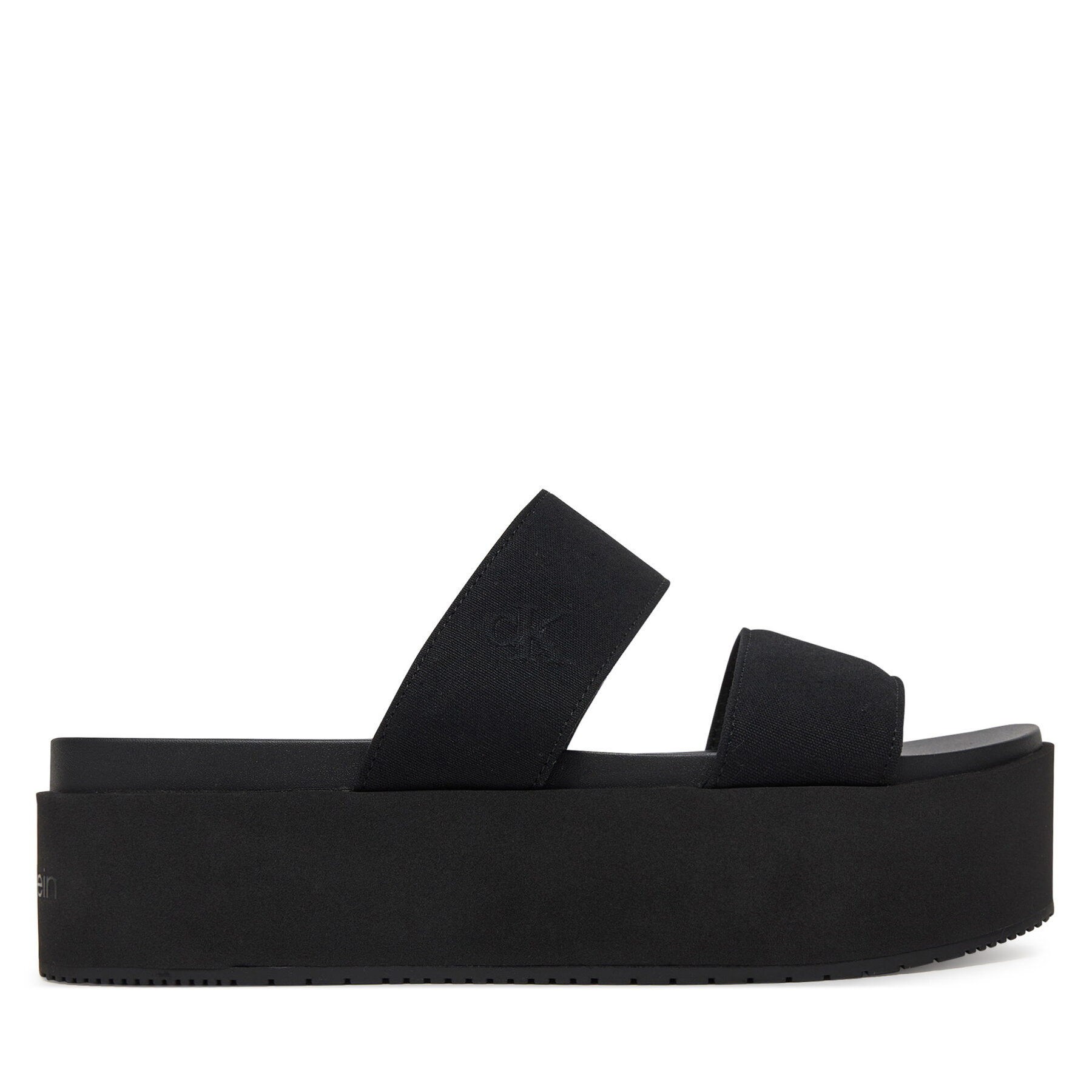 Чехли Calvin Klein Jeans Flatform Sandal Webbing In YW0YW01789 Черен