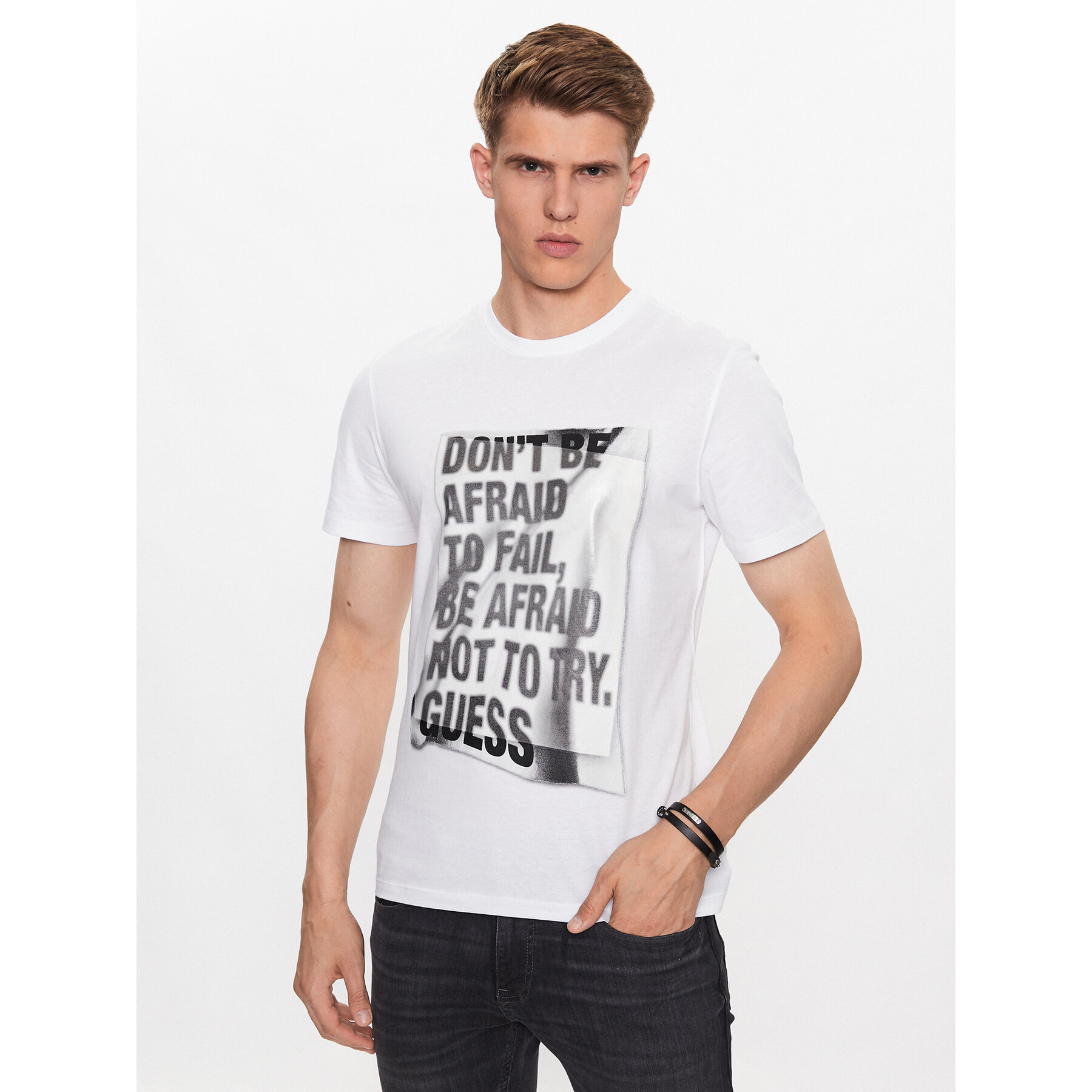 Guess T-Shirt M3YI06 I3Z14 Λευκό Slim Fit