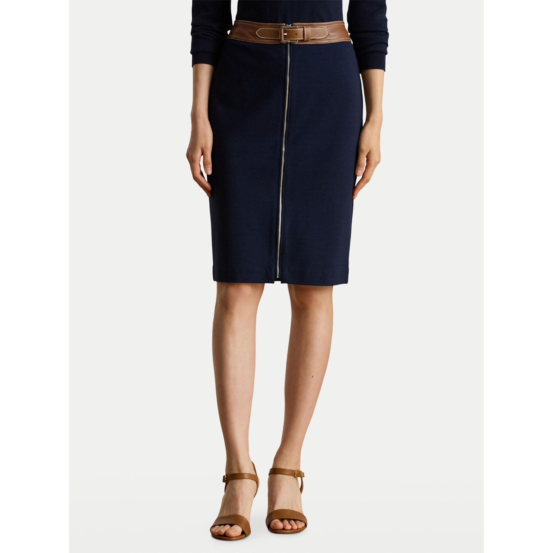 LAUREN RALPH LAUREN Bleistiftrock 200980024001 Dunkelblau Slim Fit