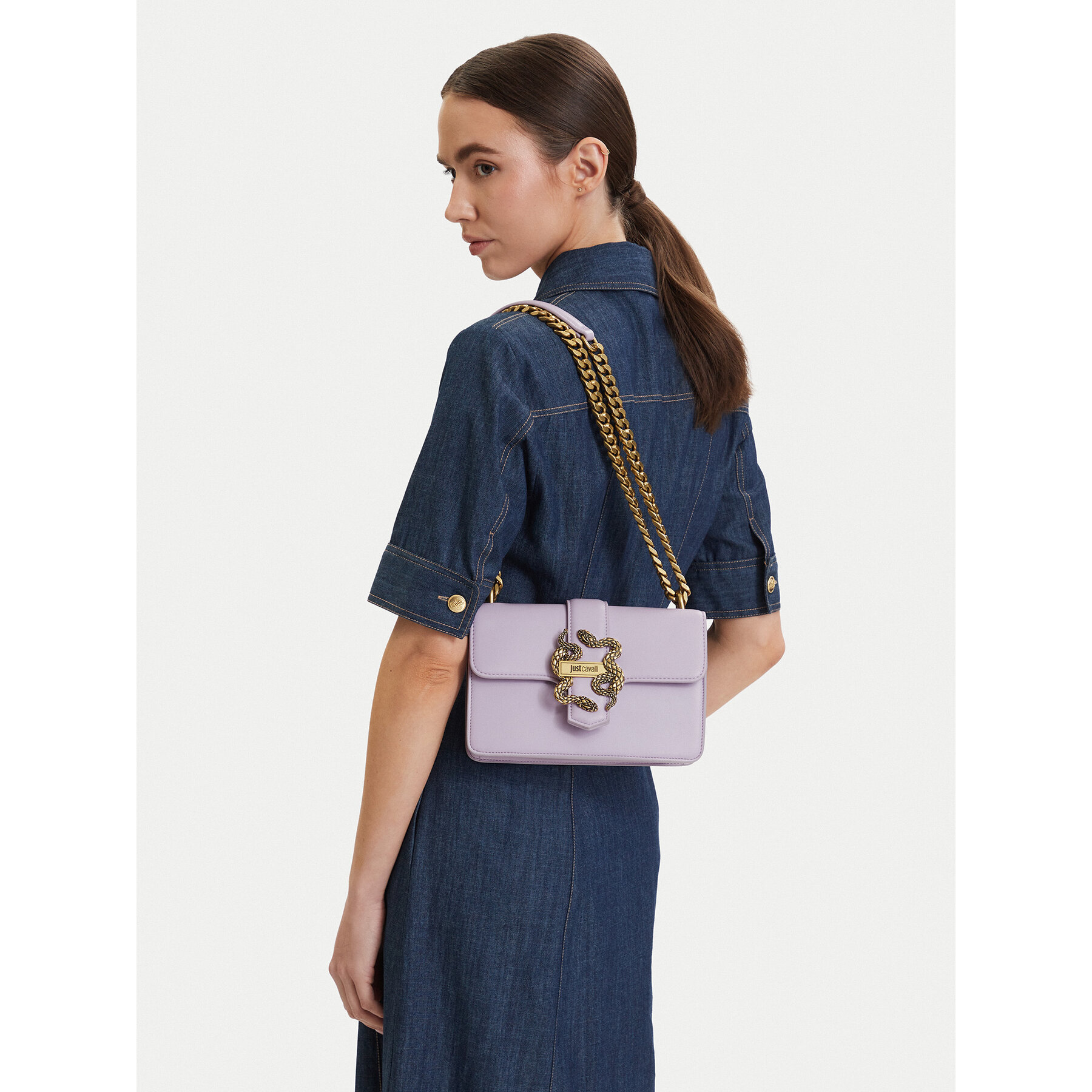 Geantă Just Cavalli 80RA4BAF ZSA89 Violet