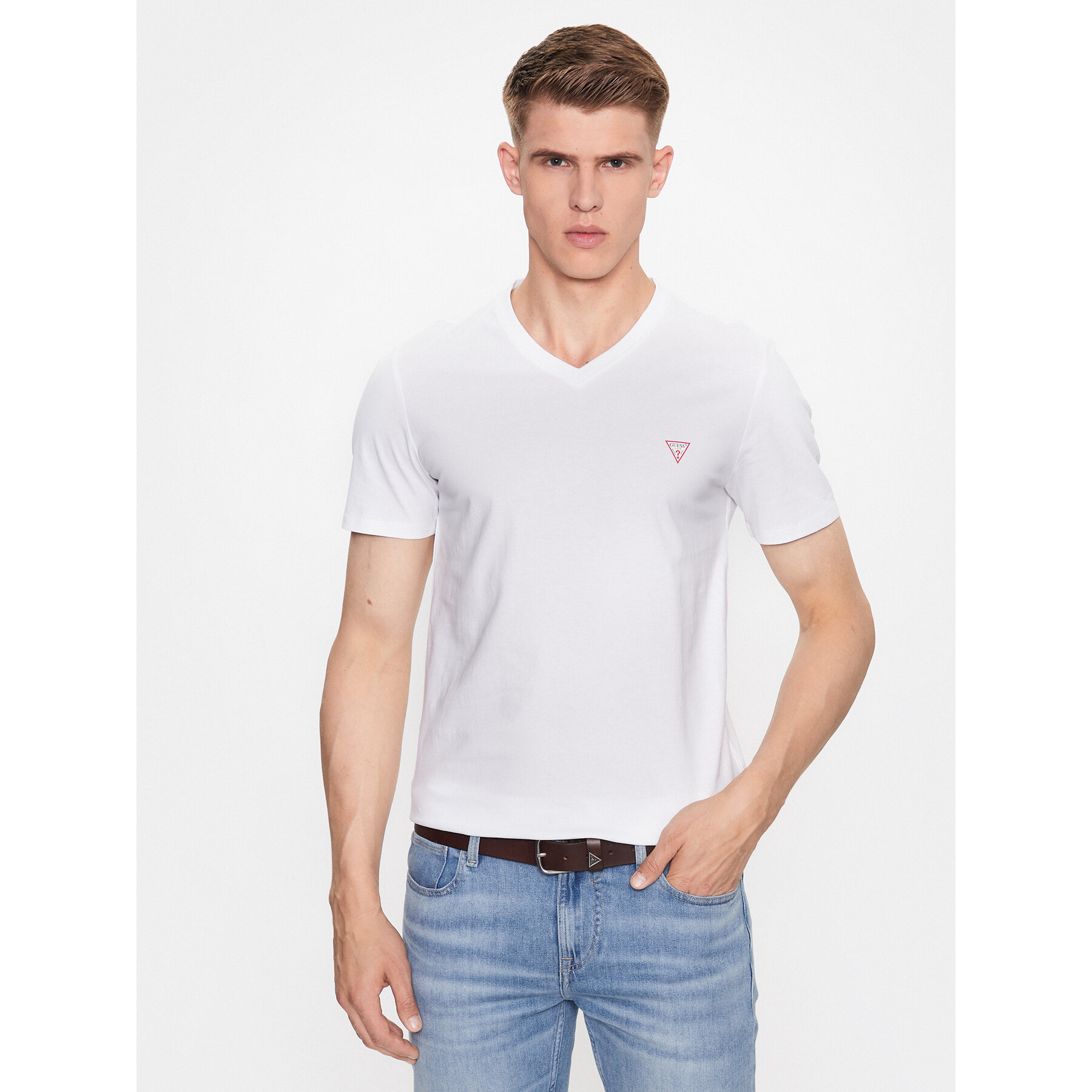 Guess T-Shirt M2YI37 I3Z14 Λευκό Slim Fit