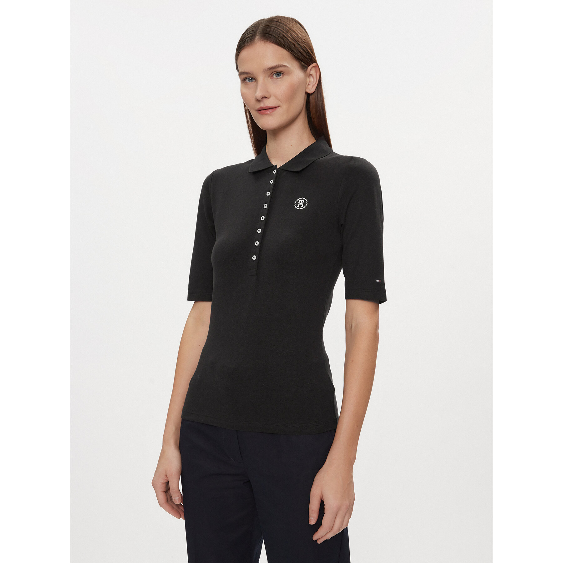 Tommy Hilfiger Polo WW0WW39820 Μαύρο Slim Fit