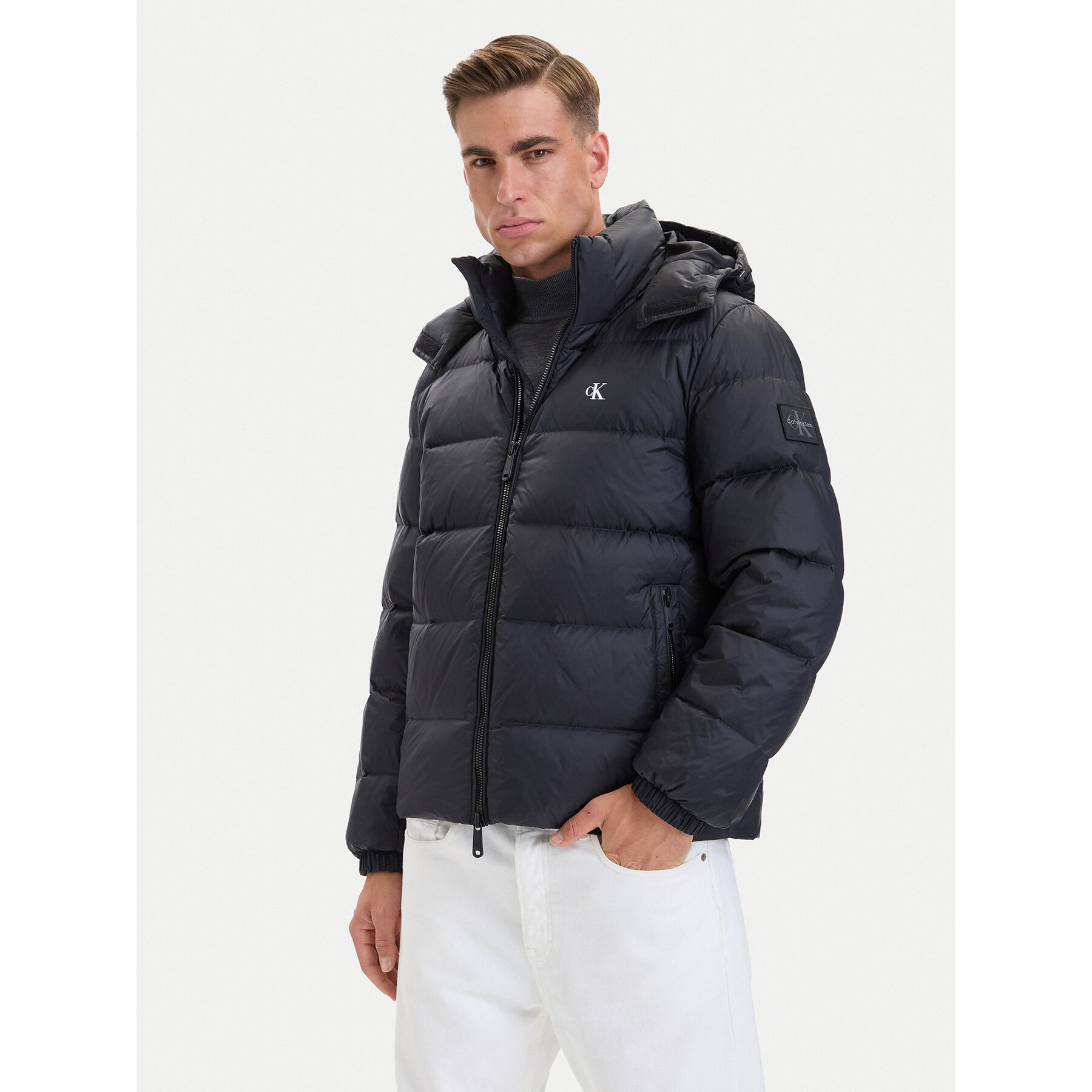Calvin Klein Jeans Daunenjacke LV04RG515G Schwarz Regular Fit