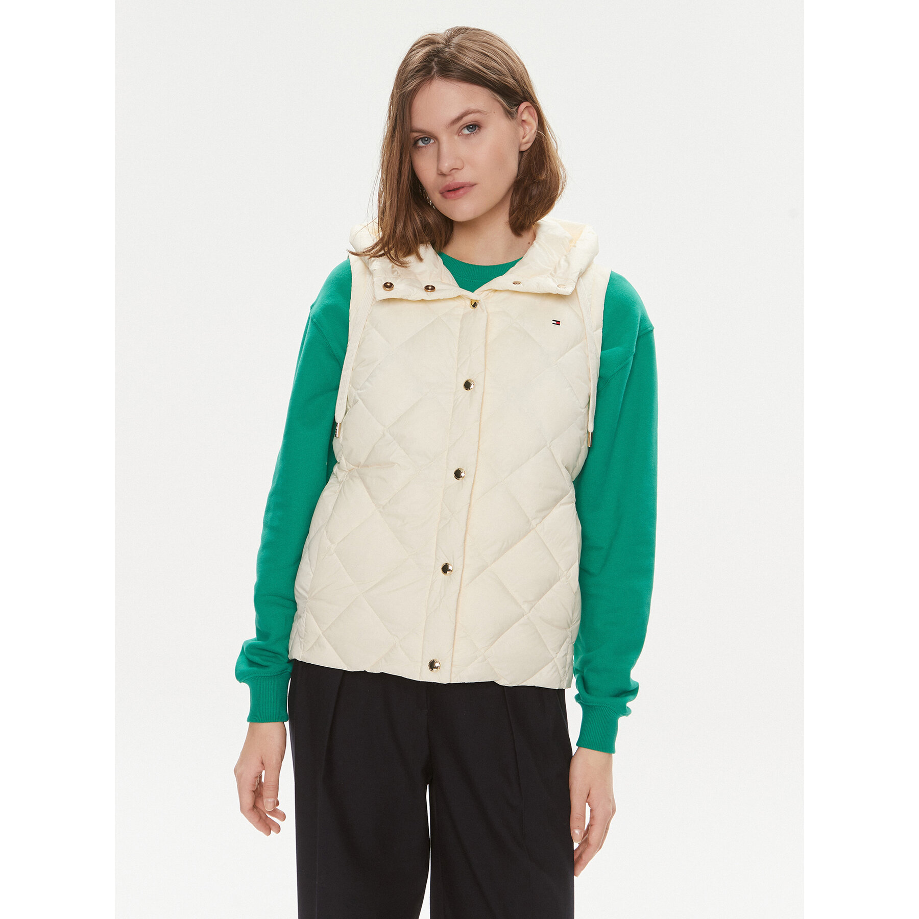 Tommy Hilfiger Bodywarmer Classic WW0WW42463 Écru Regular Fit