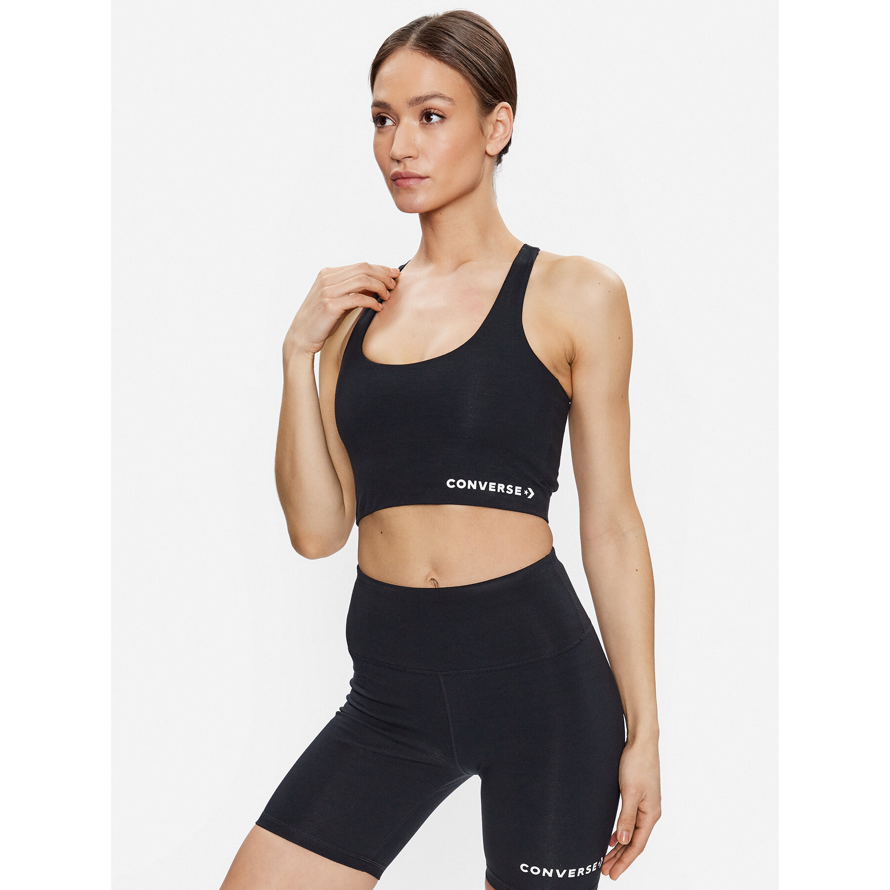 Converse Reggiseno top Wordmark 10024540-A01 Nero