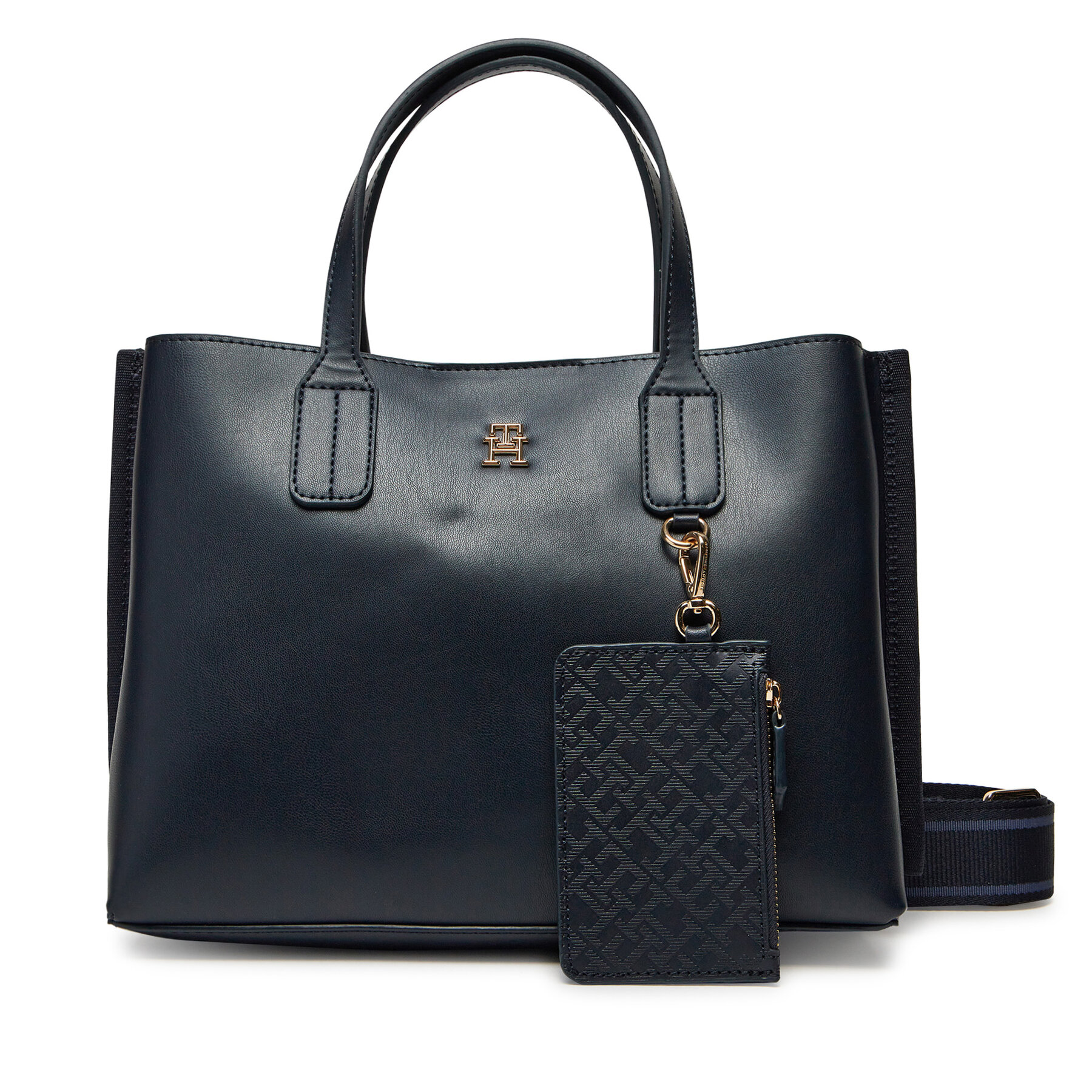 Geantă Tommy Hilfiger Th Distinct Mini Tote AW0AW17192 Bleumarin