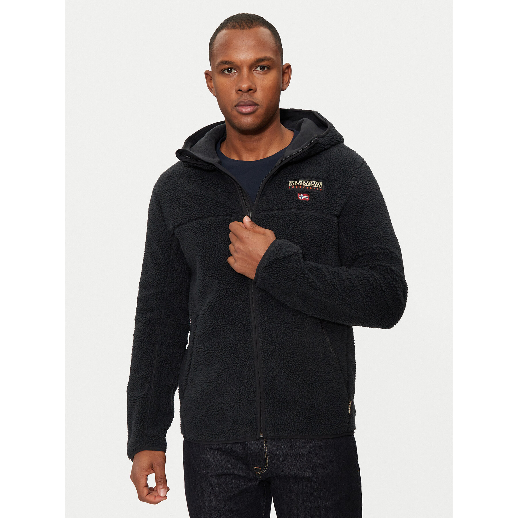 Napapijri Fleecejacke T-Tynik NP0A4IA8 Schwarz Regular Fit