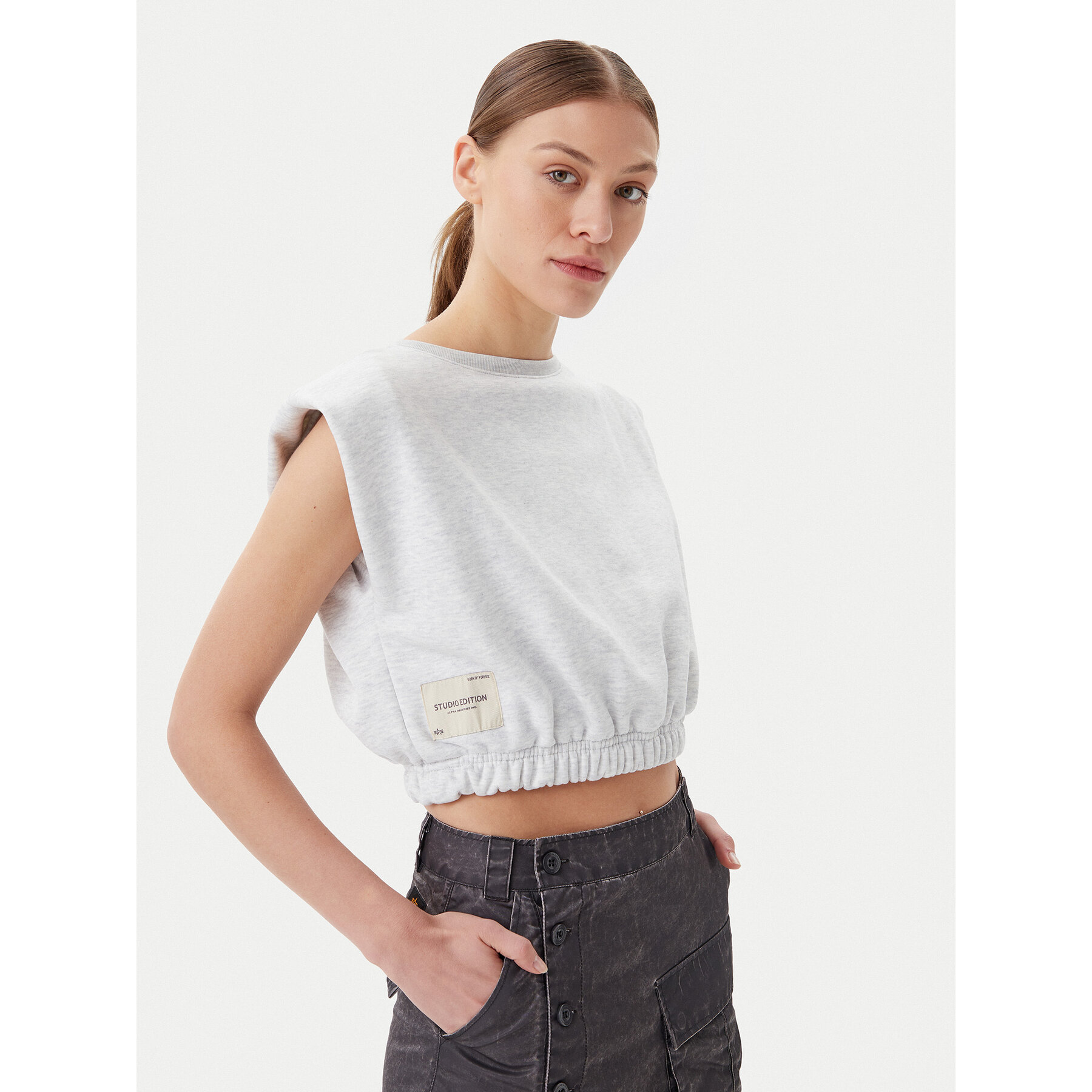 Alpha Industries Τοπ Studio Edition 156031 Γκρι Regular Fit