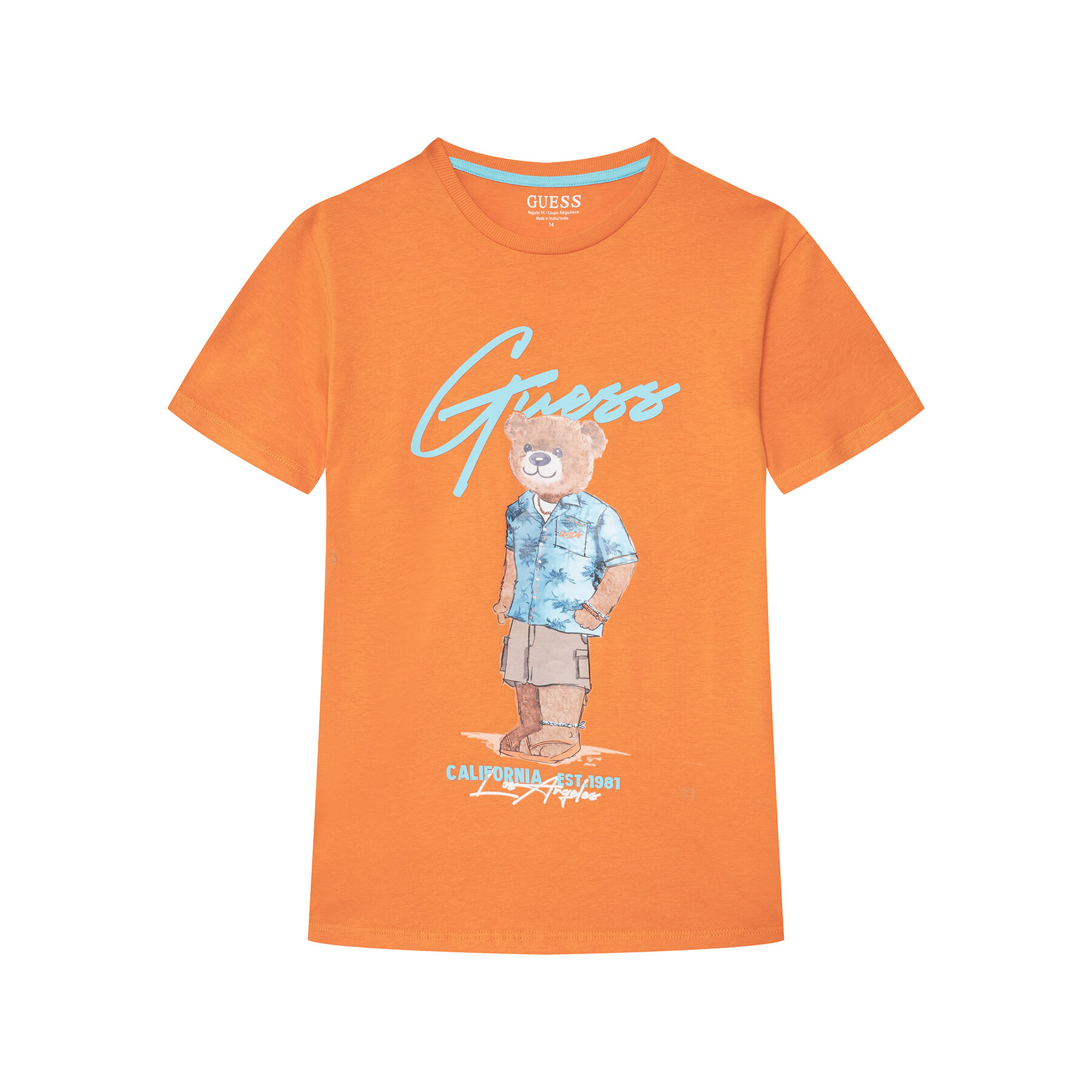 Guess T-shirt L6GI09 K8HM4 Narančasta Regular Fit