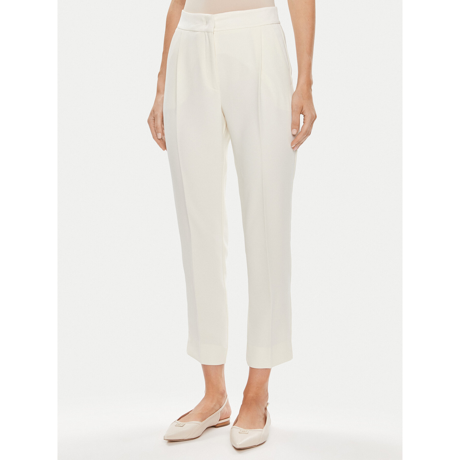 Marella Stoffhose Izabel 31310511200 Écru Regular Fit