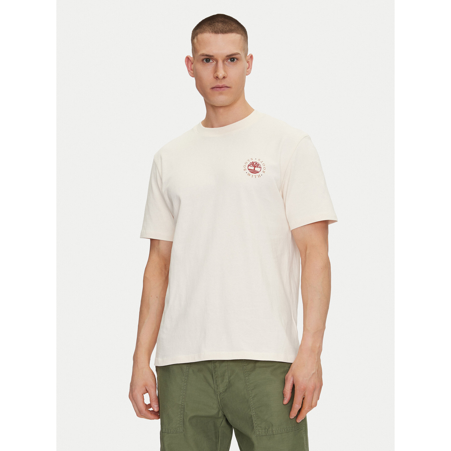 Timberland T-Shirt TB0A6DPD Μπεζ Regular Fit