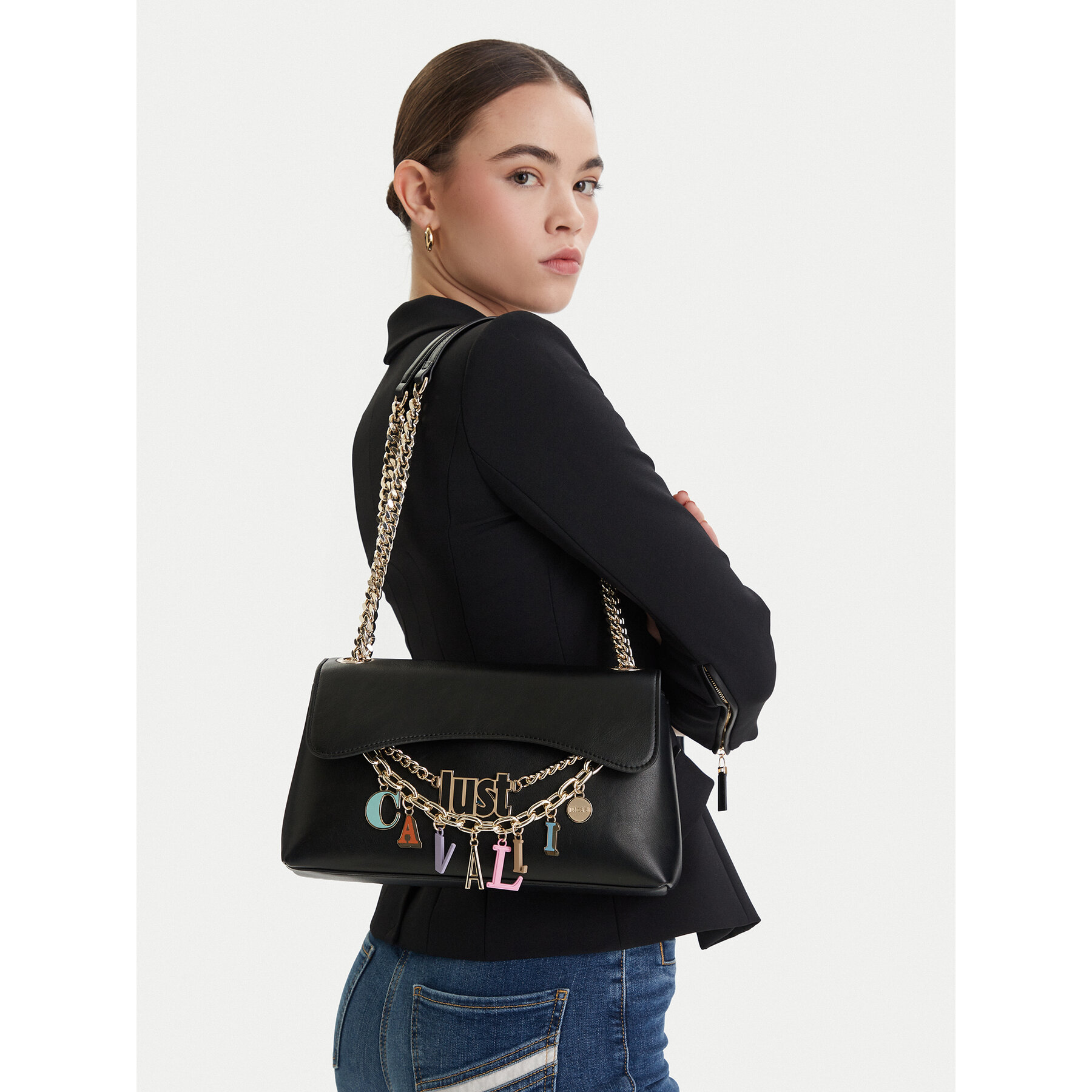 Geantă Just Cavalli 80RA4BE1 ZSD85 Negru