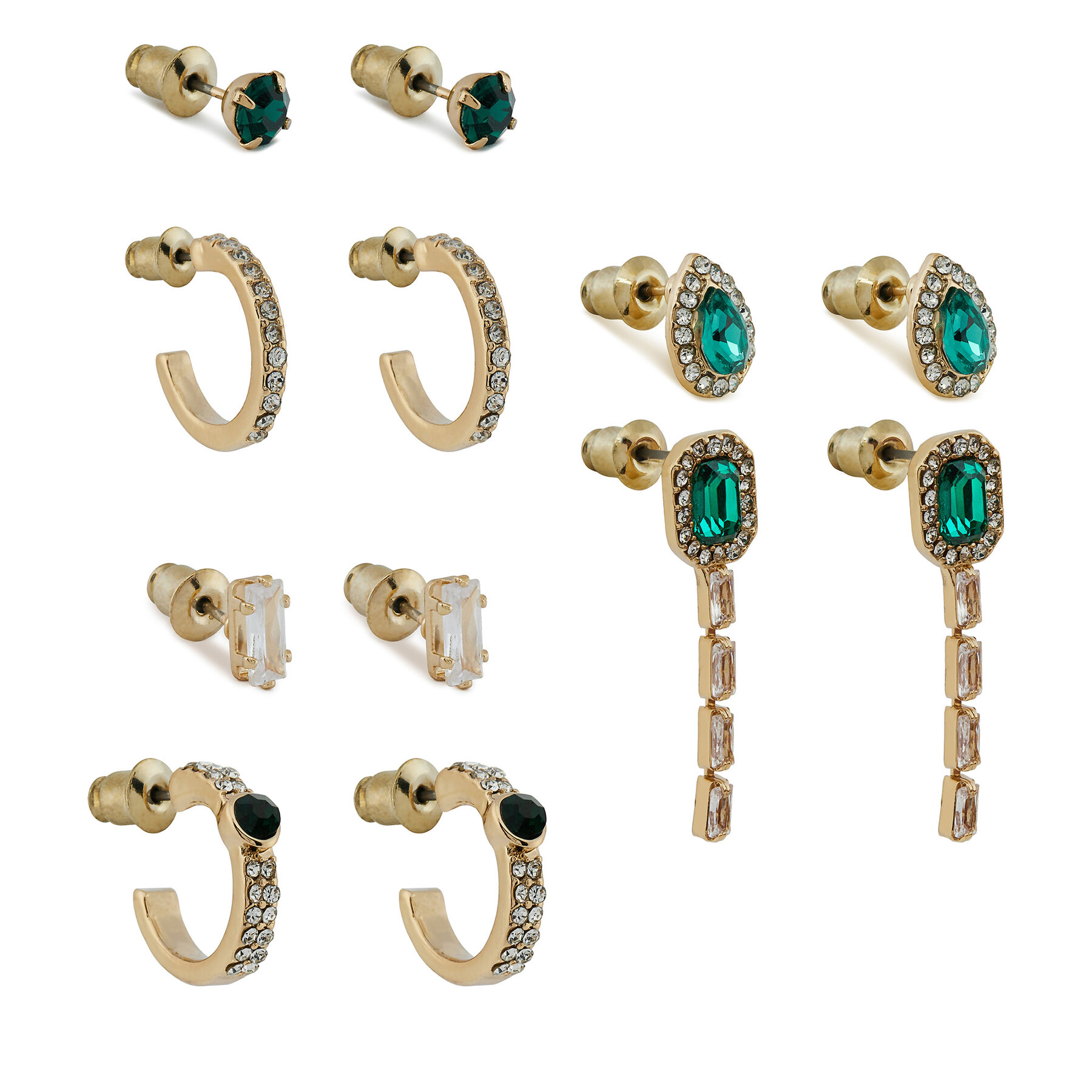 Set de 6 pares de pendientes Aldo Jerigowien 13868486 Verde