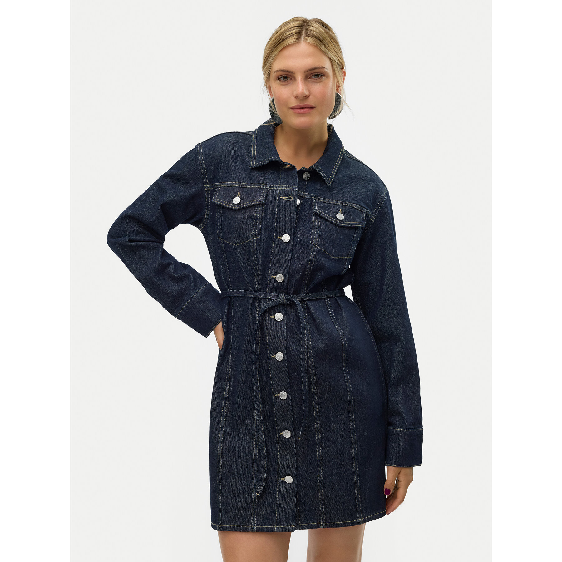 Vero Moda Jeanskleid Oda 10321127 Dunkelblau Regular Fit