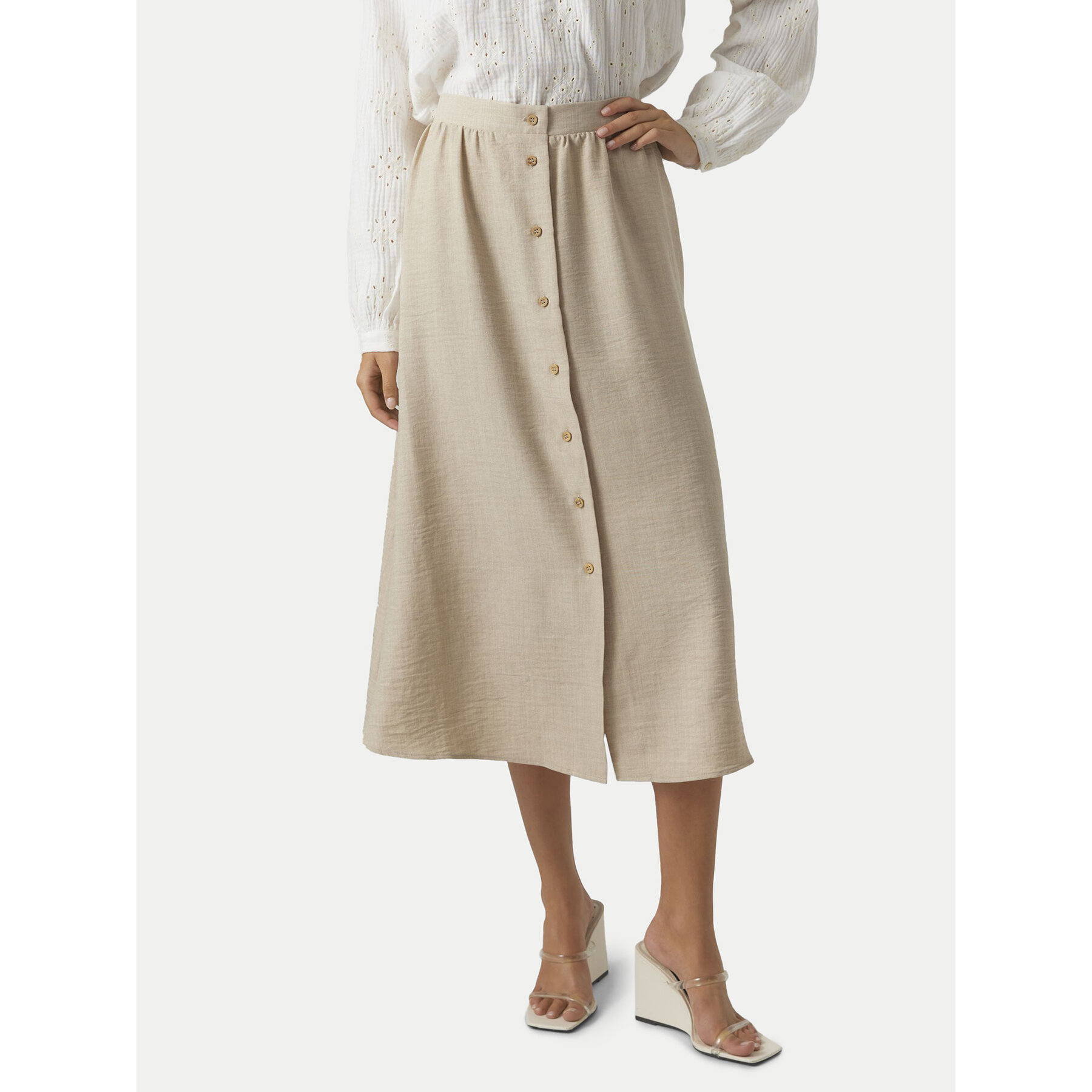 Vero Moda Midirock Melaney 10304134 Beige Regular Fit