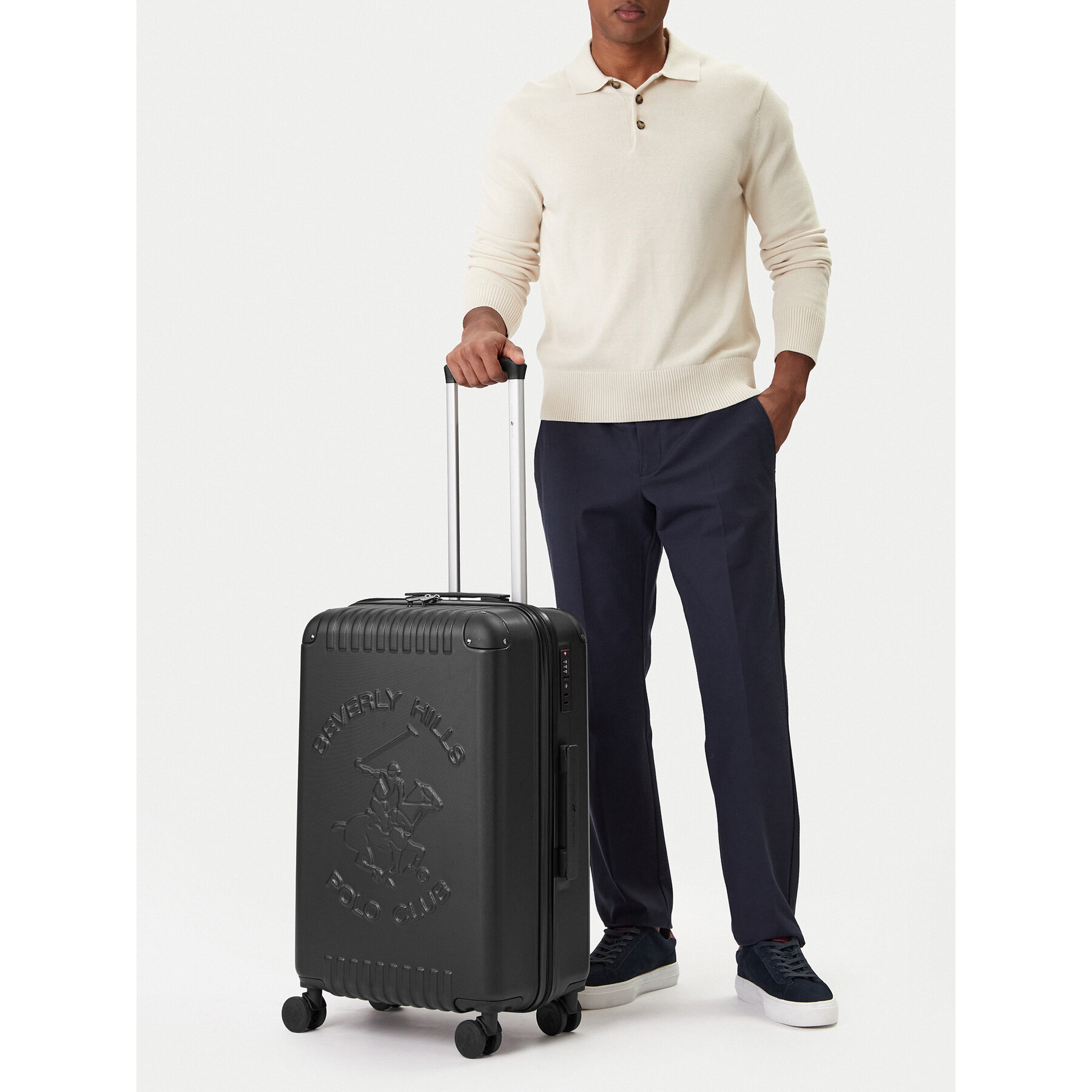Valiză medie Beverly Hills Polo Club CEO-BHPC-M-001-08-BLACK Negru