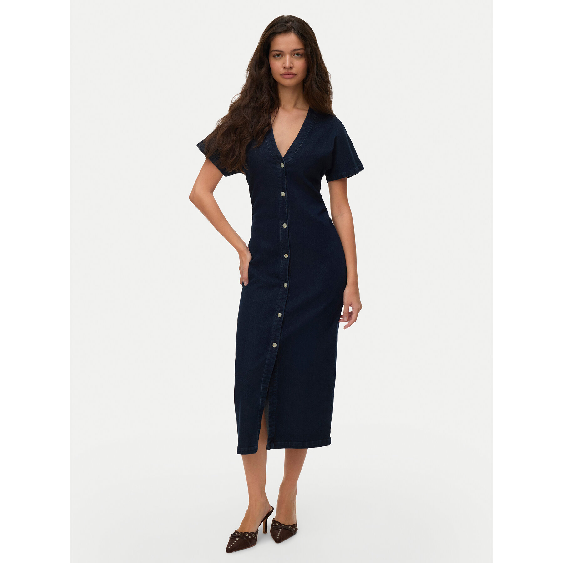 Vero Moda Jeanskleid Sanni 10345708 Dunkelblau Slim Fit