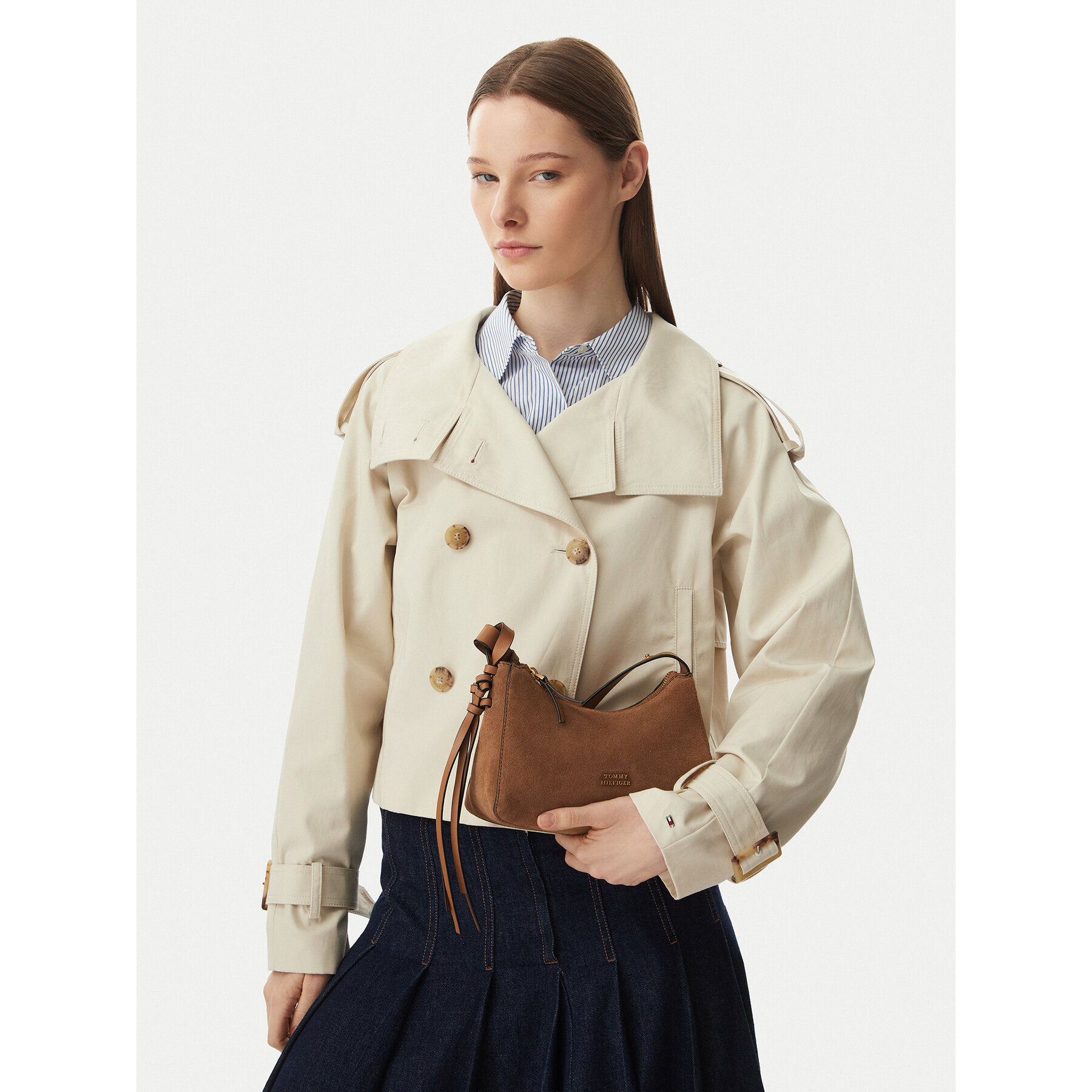 Kabelka Tommy Hilfiger Th Statement Mini Should Bag Sue AW0AW18823 Hnedá