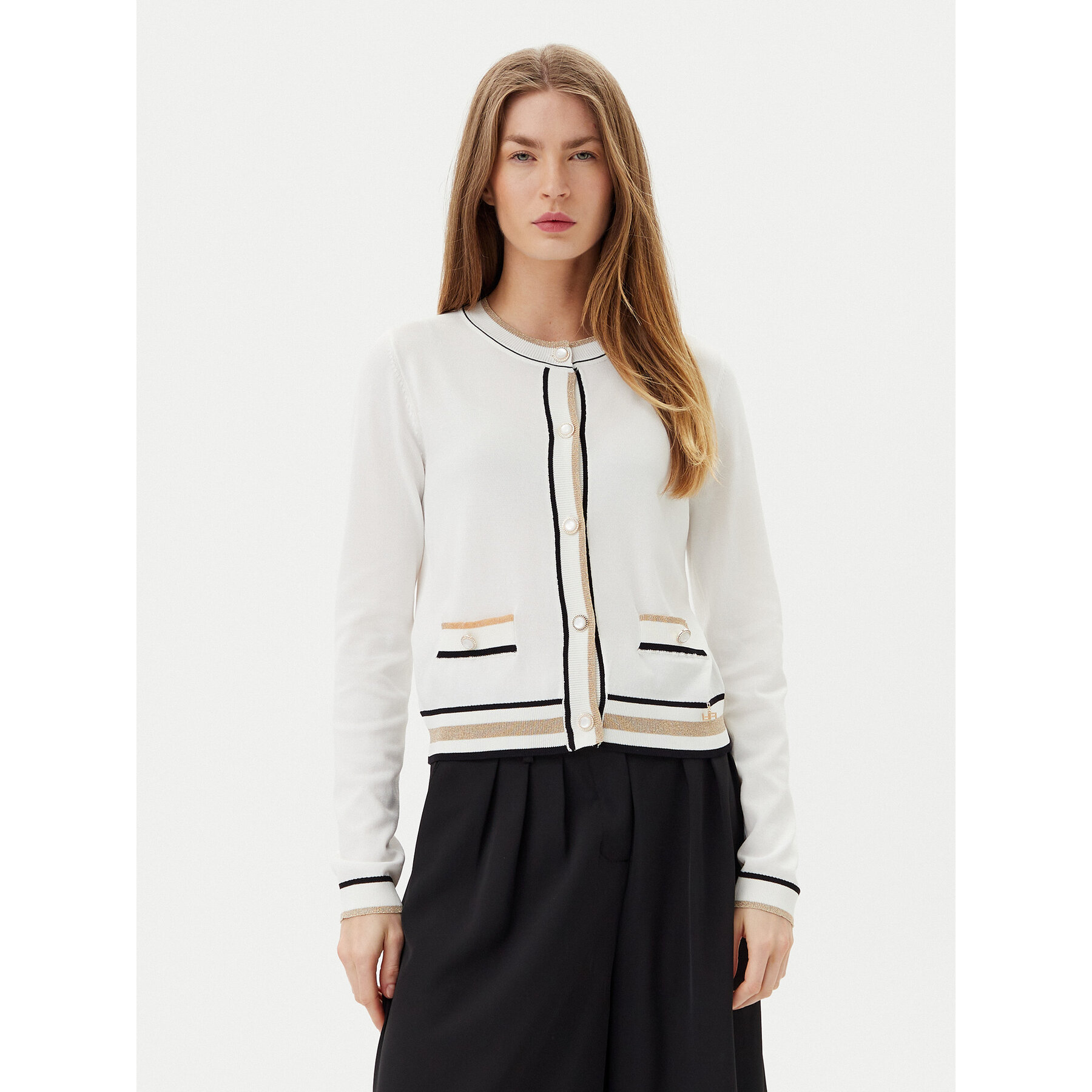 Artigli Strickjacke ACMA001909 Weiß Regular Fit