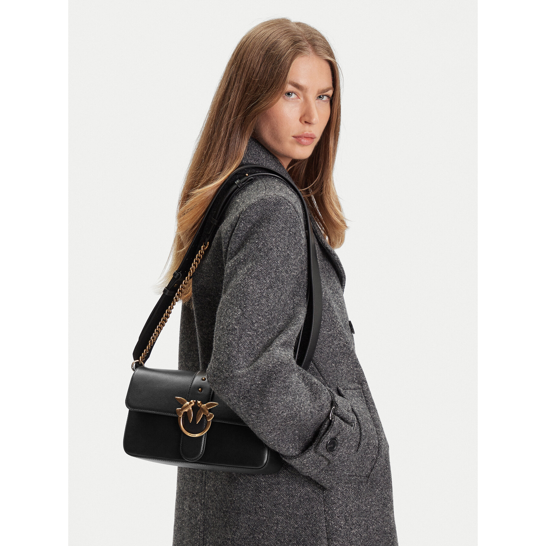 Táska PINKO Love One Classic Slouchy Fl PE 25 PLTT 104524 A0QO Fekete
