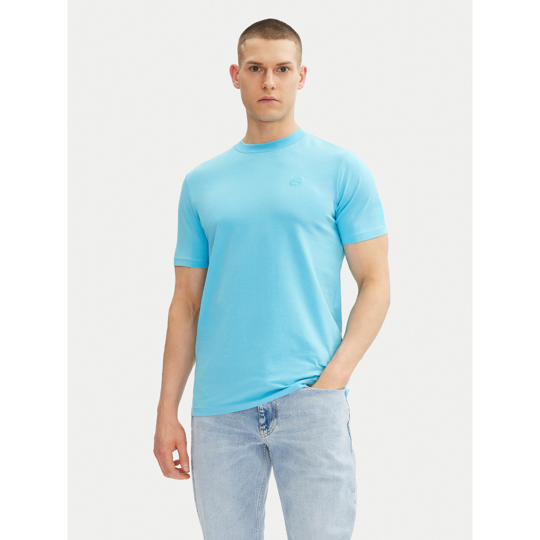 KARL LAGERFELD Póló 755750 552221 Türkizkék Regular Fit