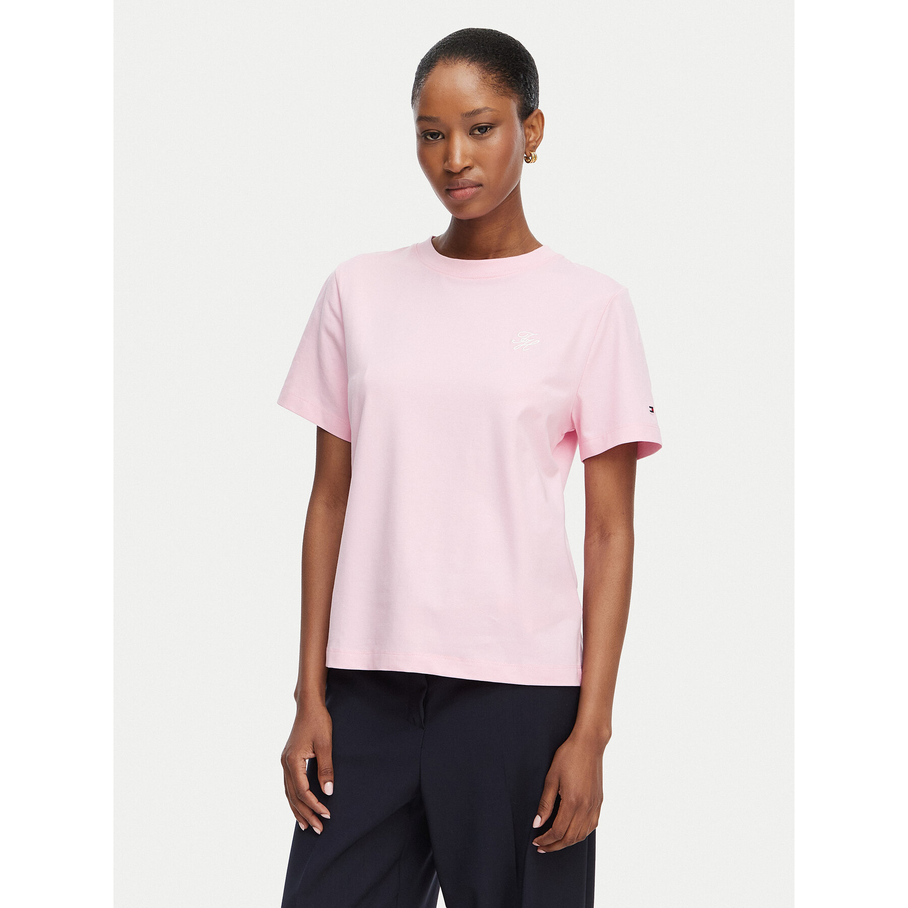 Tommy Hilfiger T-Shirt Th Script WW0WW49941 Hellrosa Regular Fit