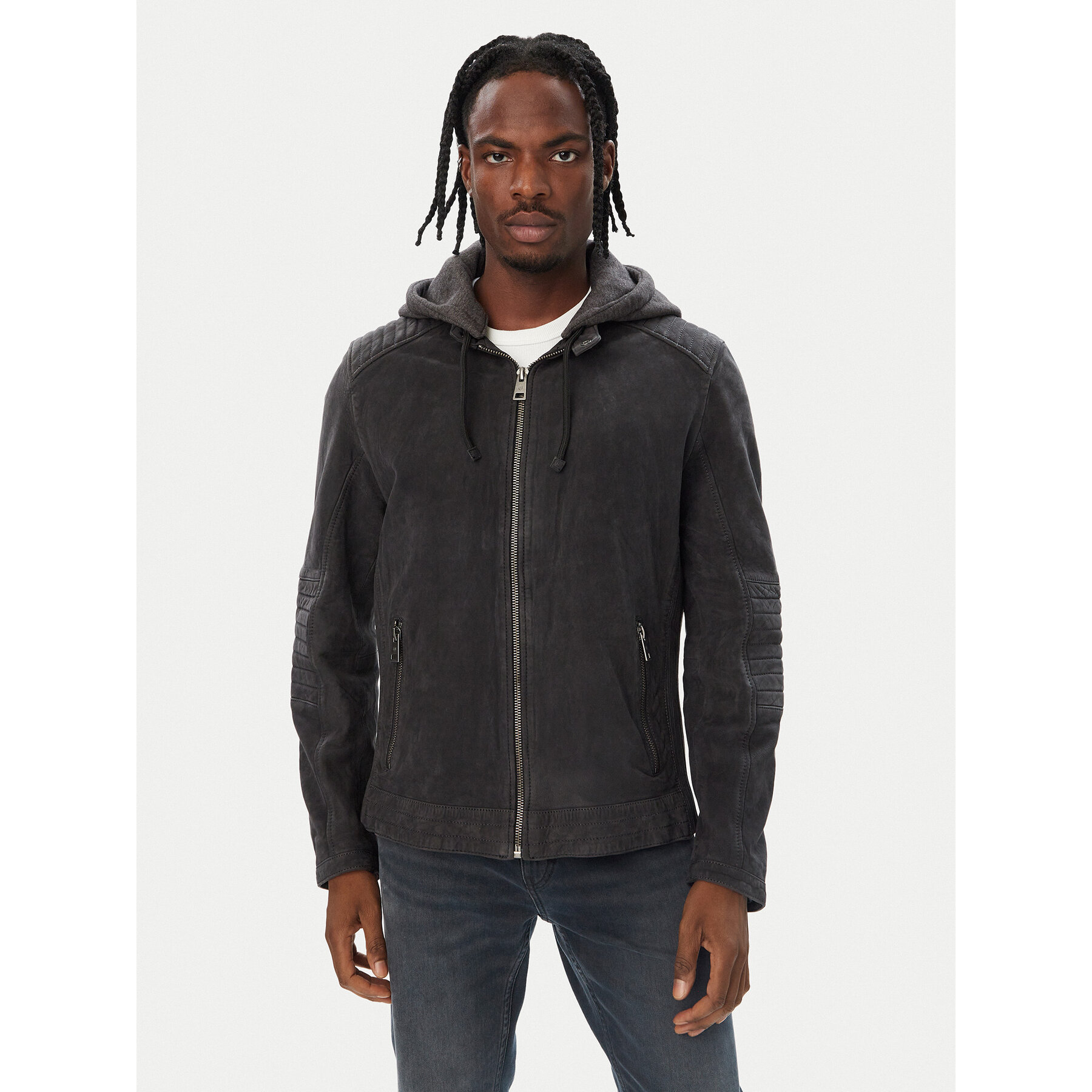 Milestone Lederjacke MS Flavio 632205 60910 Dunkelblau Regular Fit