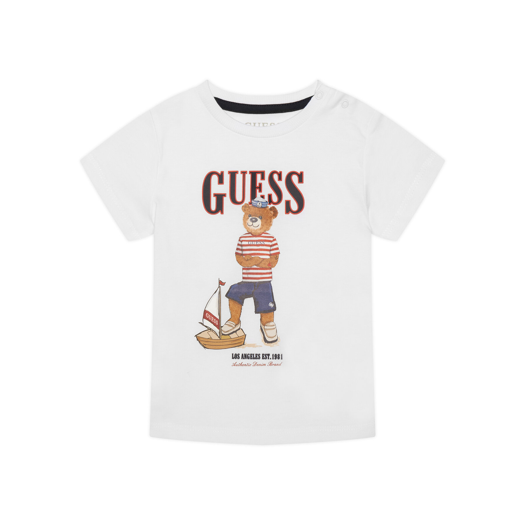 Guess Majica N6GI04 K8HM4 Bela Regular Fit