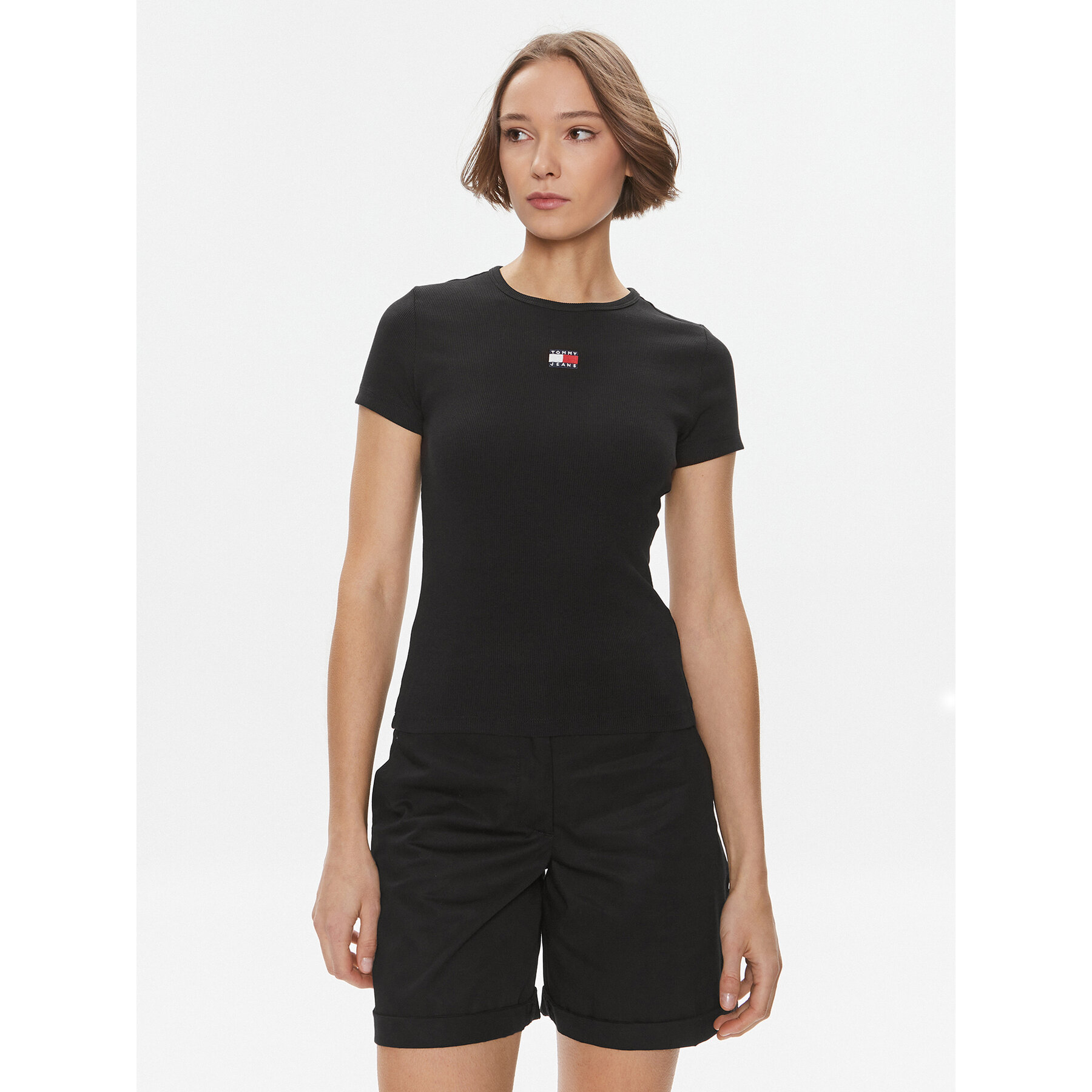 Tommy Jeans T-shirt DW0DW17881 Nero Slim Fit
