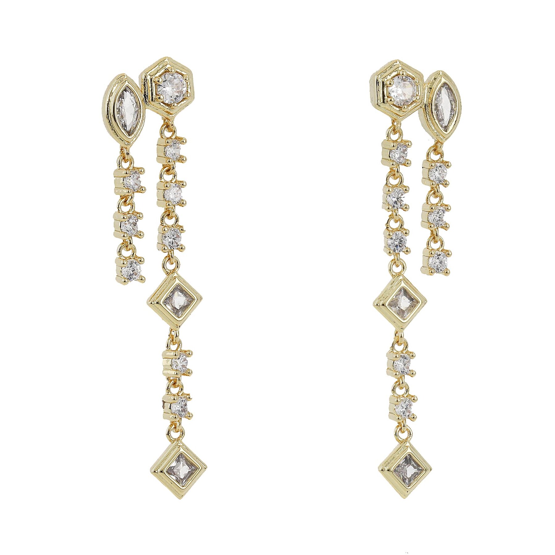 Luv AJ Σκουλαρίκια Luv AJ Stellar Bezel Double Studs HOL22-E-SBDS-G Χρυσό