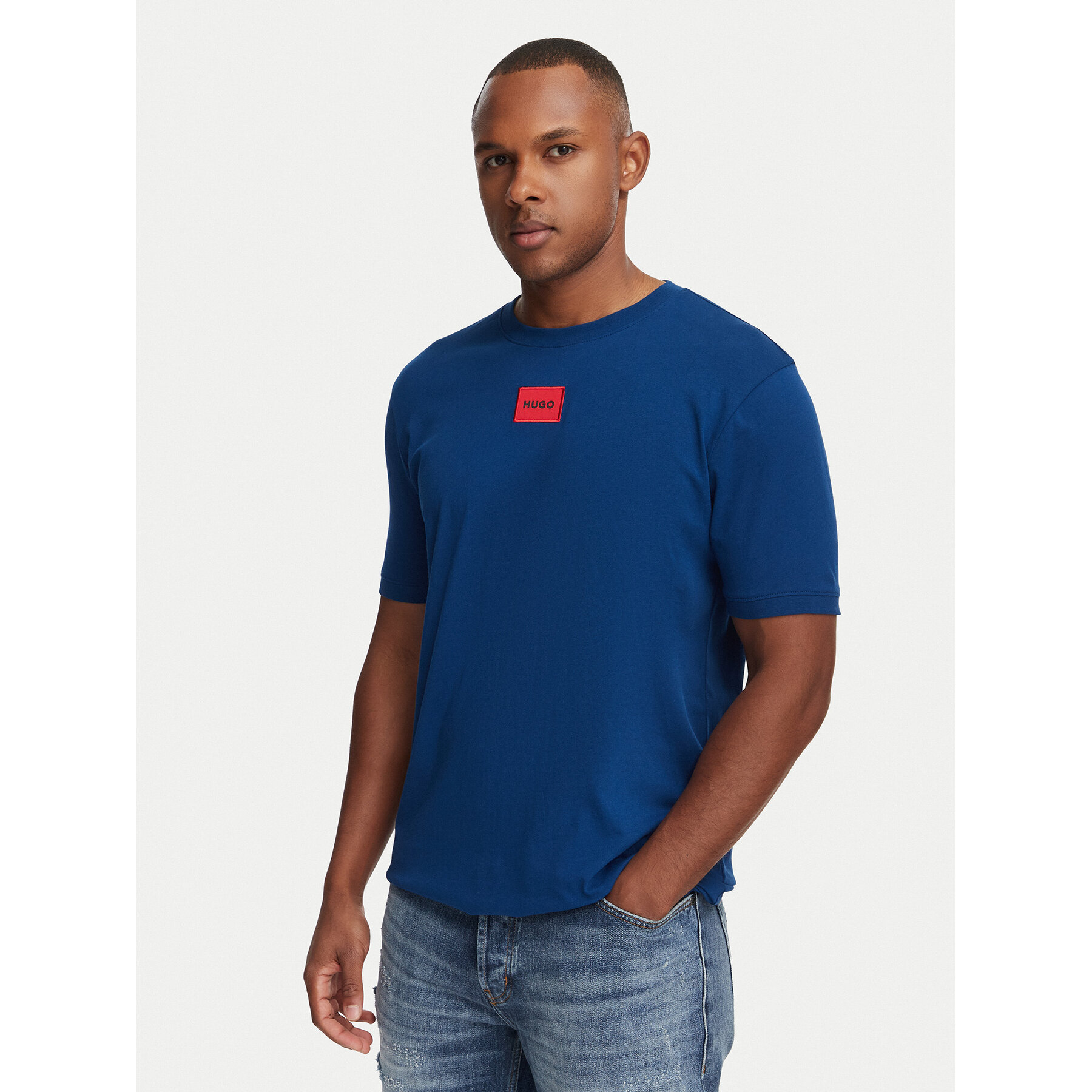 HUGO T-Shirt Diragolino212 50447978 Blau Regular Fit
